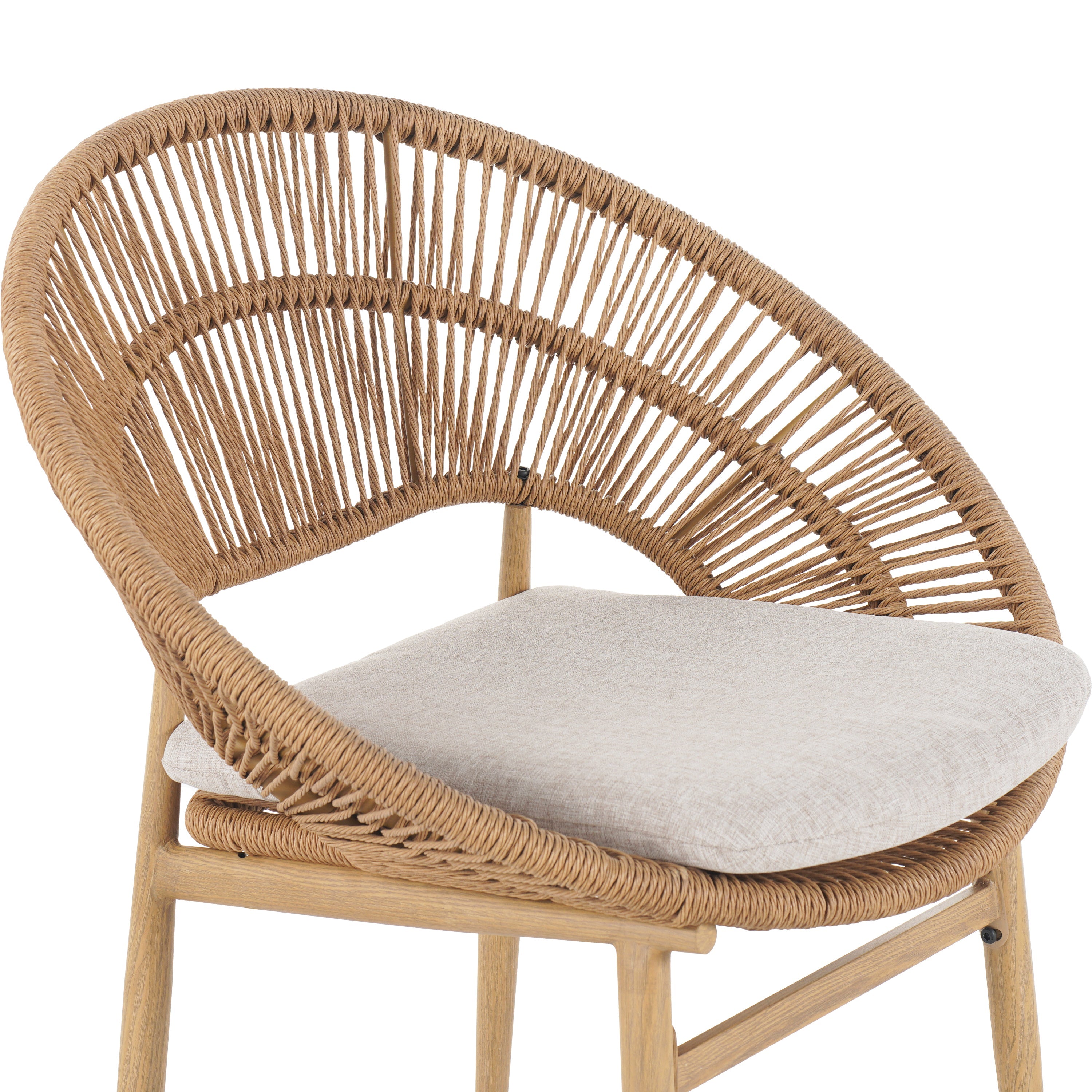 Cyril Outdoor Wicker Papasan Style Dining Chair, Set of 2