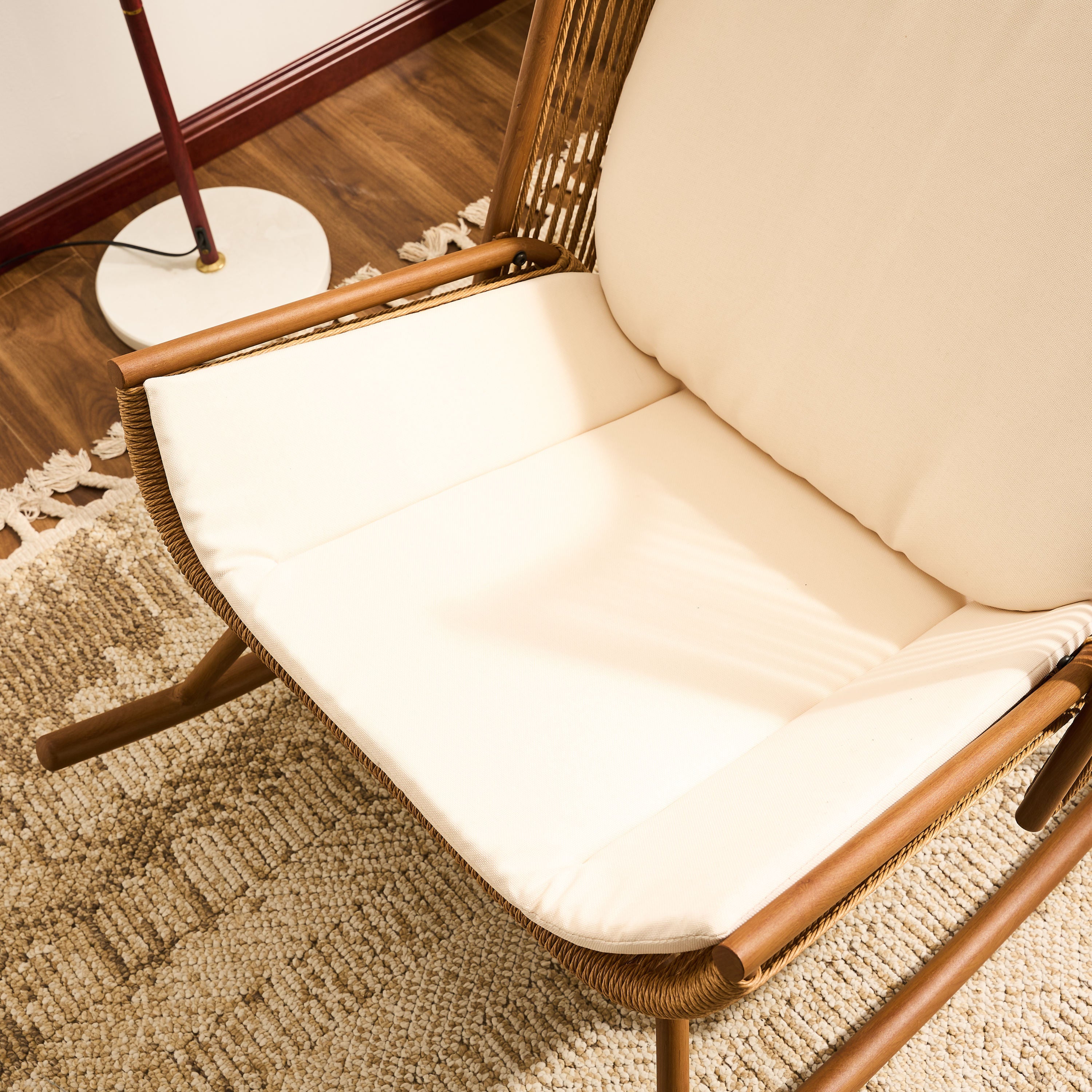 High Square Back Modern Outdoor Rocking Chair