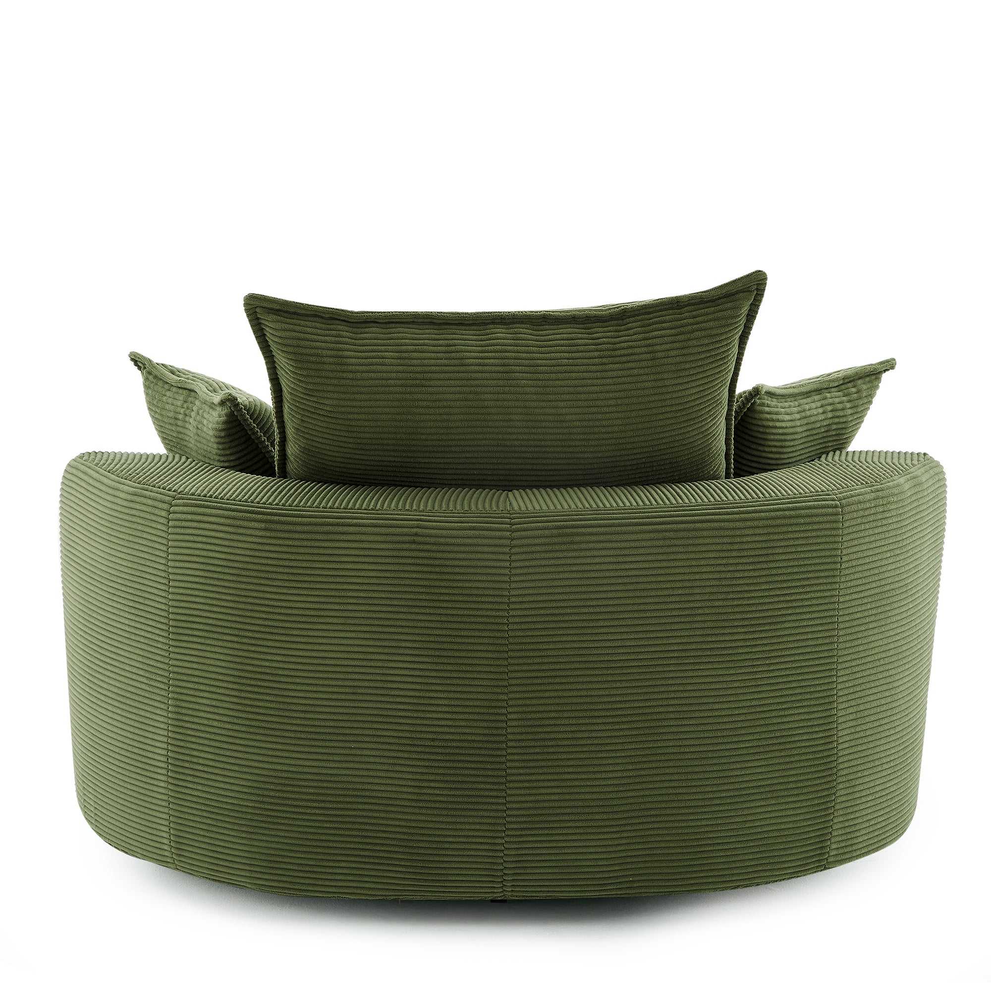 Corduroy 360° Swivel Accent Barrel Chair with 3 Removable Pillows