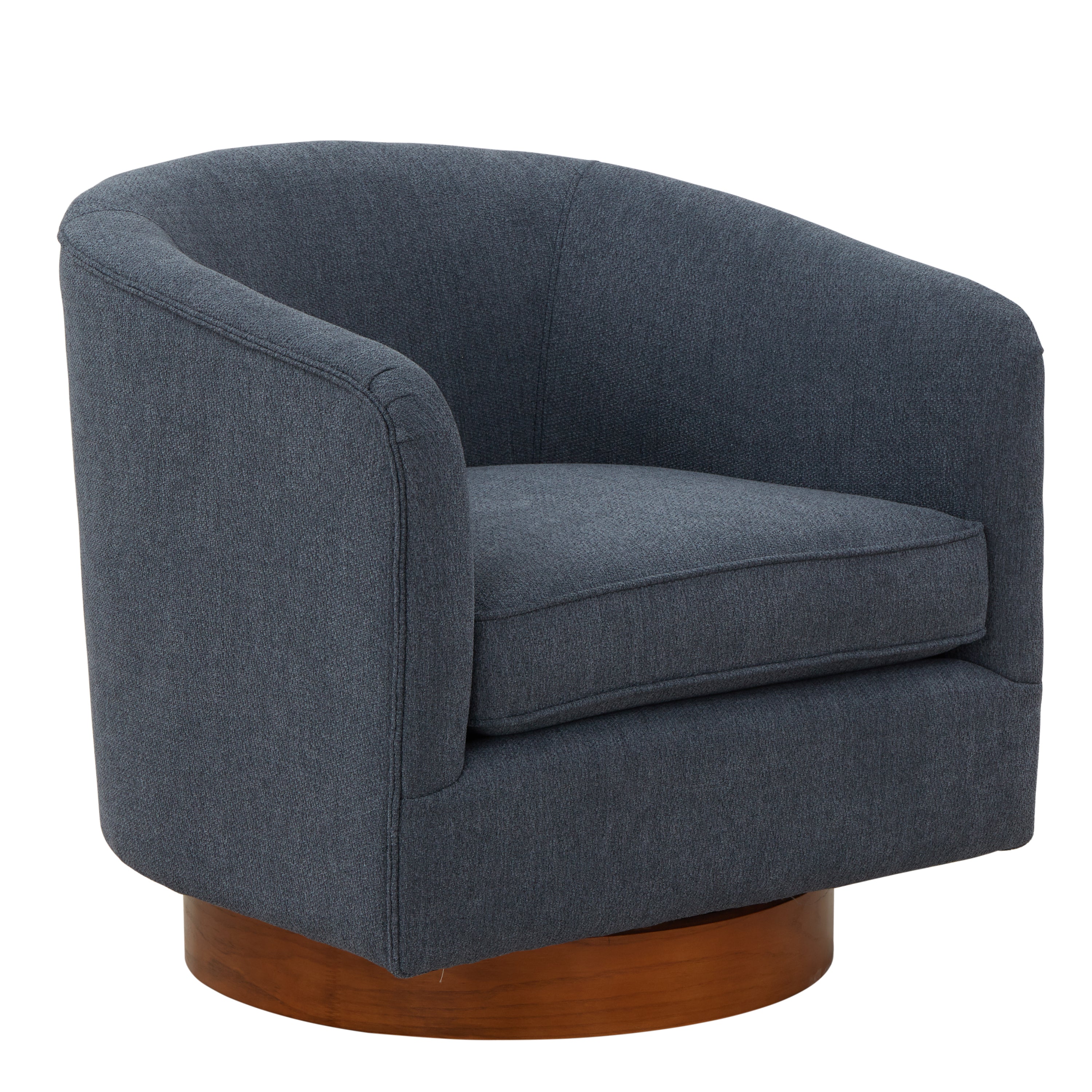 Miramar Swivel Club Accent Chair with Wood Base