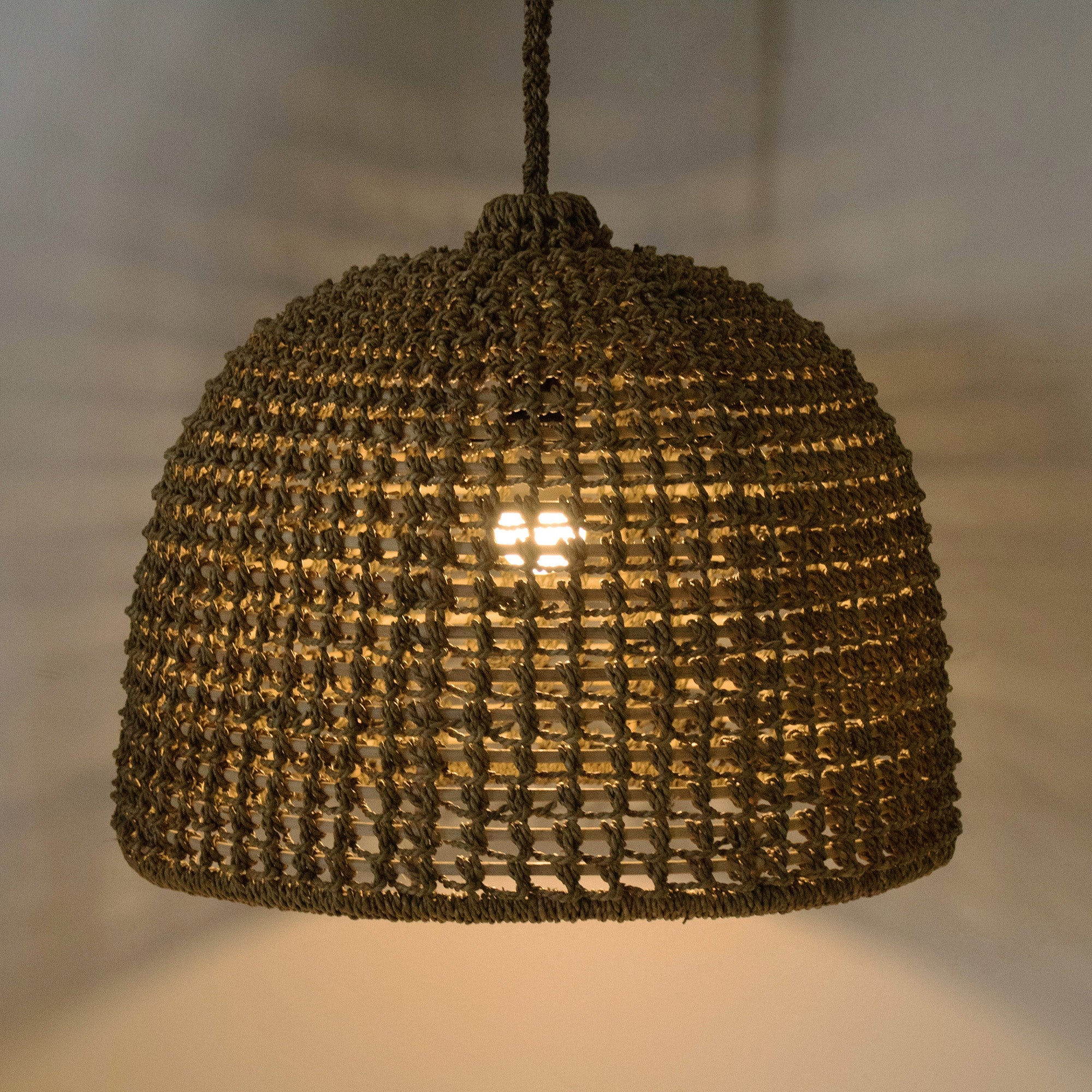 Woven Manila Rope Dome Pendant
