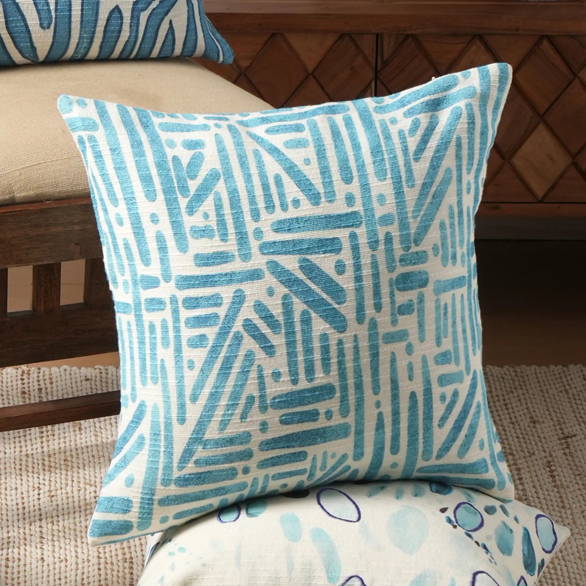 Seafoam Illusions Printed Pillow
