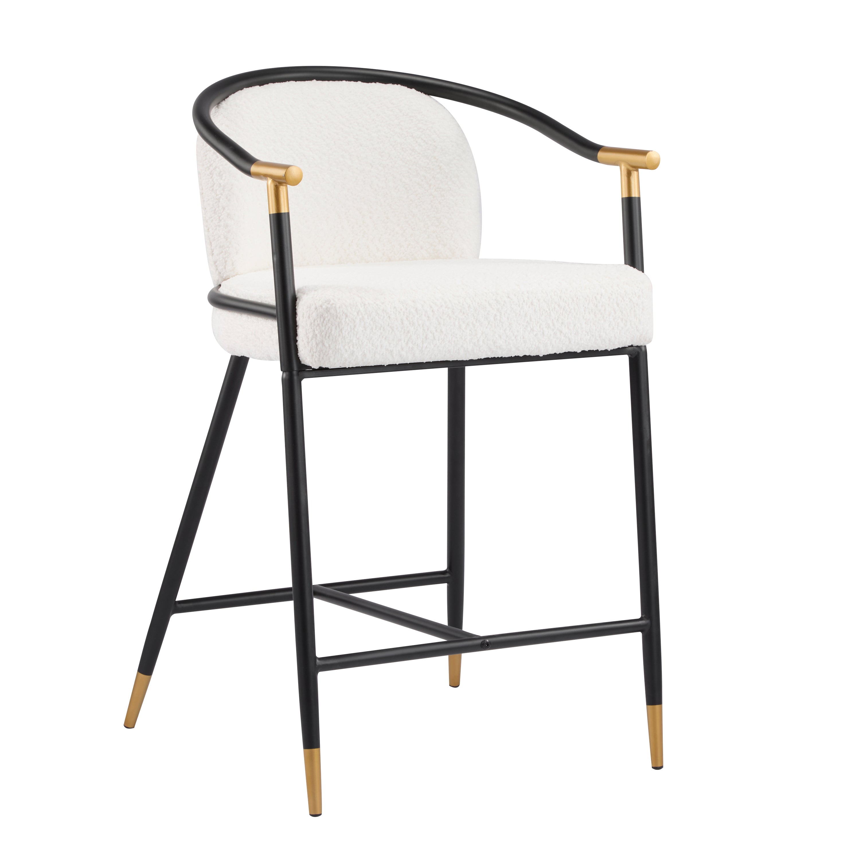 Hawthorn Upholstered Counter Stool with Metal Frame, Set of 2
