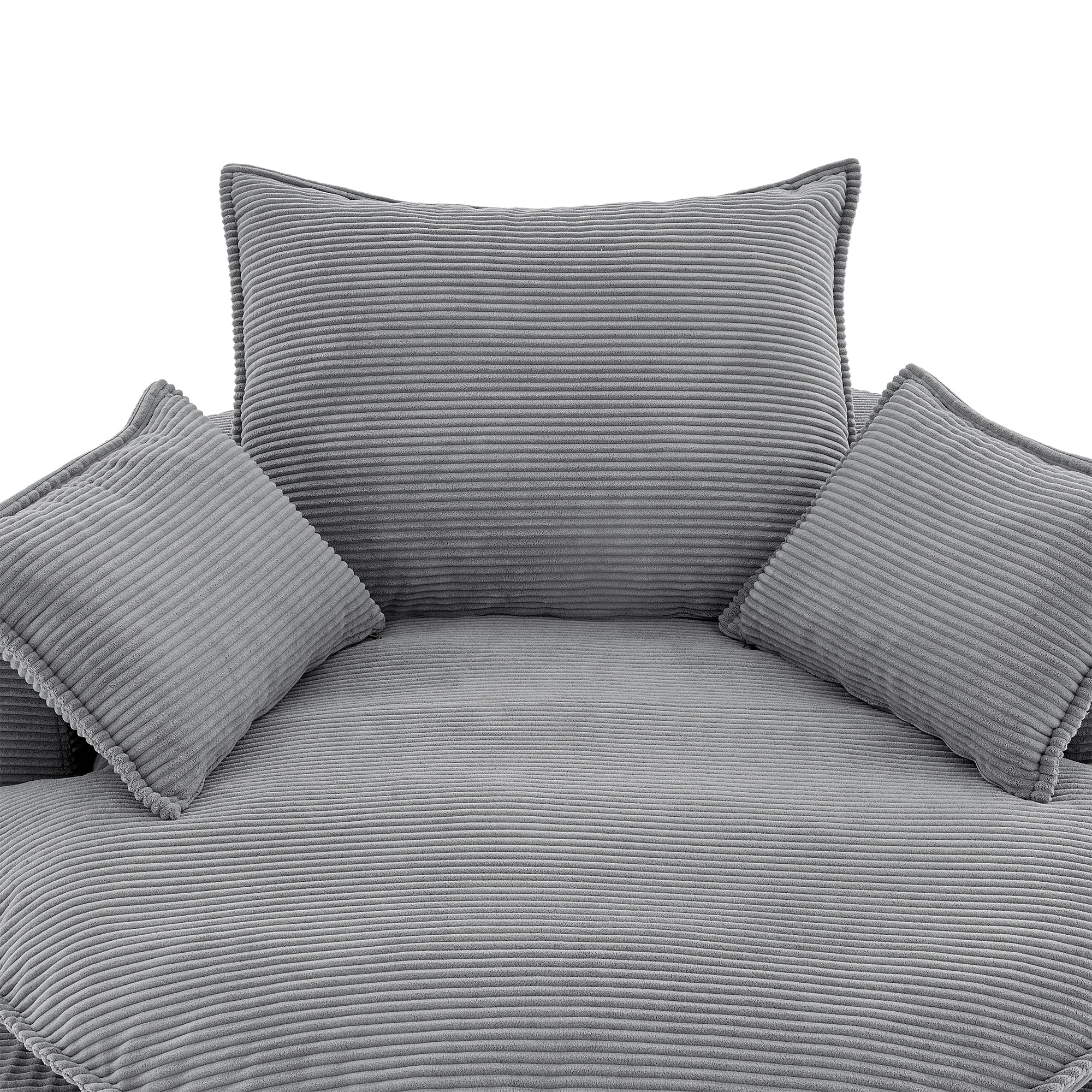 Corduroy 360° Swivel Accent Barrel Chair with 3 Removable Pillows