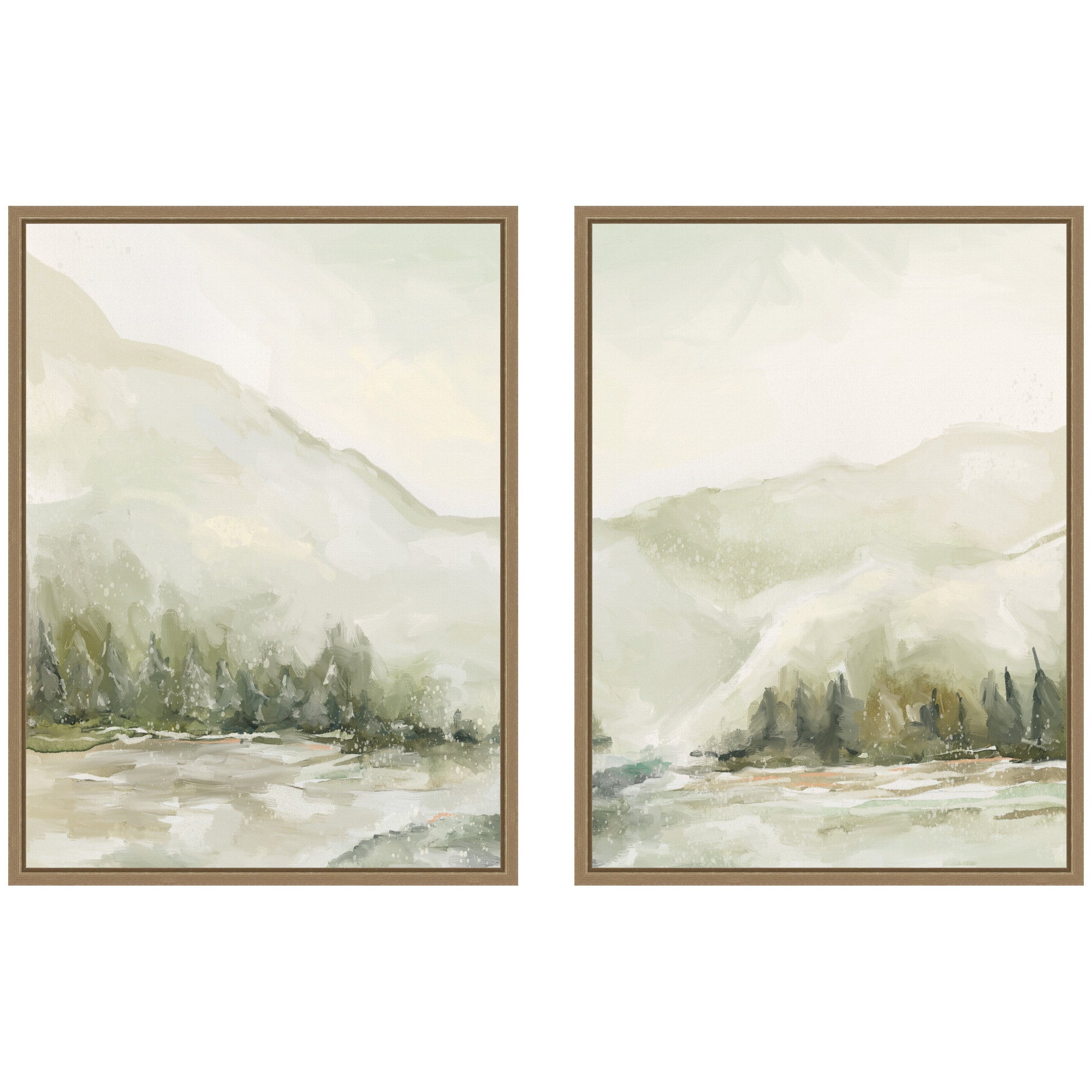 Winter Landscape No. 6 2 Piece Framed Canvas Wall Art Set by Annie Quigley