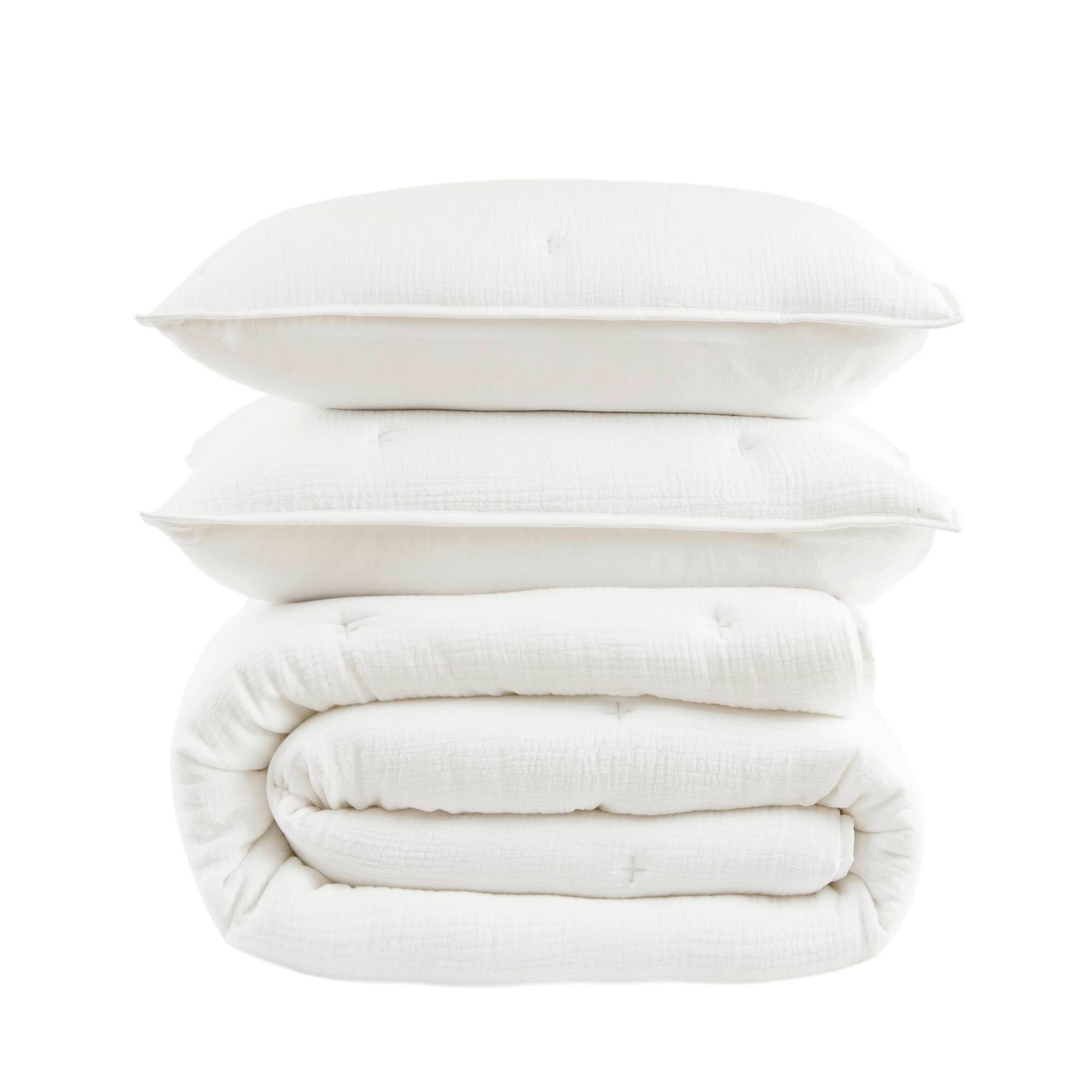 3 Piece Cotton Gauze Embroidered Quilt Set