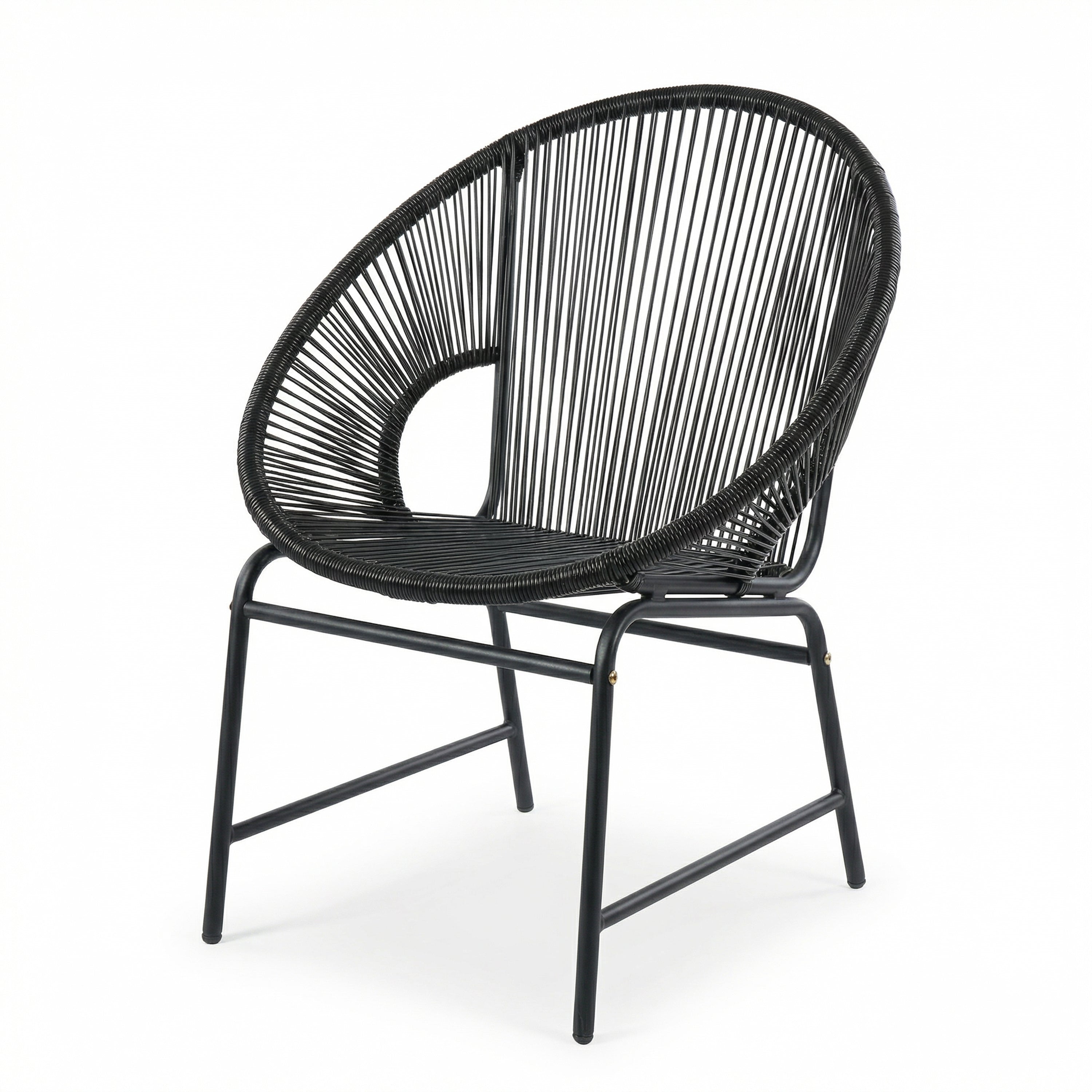 NUSA OUTDOOR PATIO 4-PCS CHAT SET, TEAL PE RATTAN & IRON FRAM FURNITURE, ACACIA WOOD TABLE