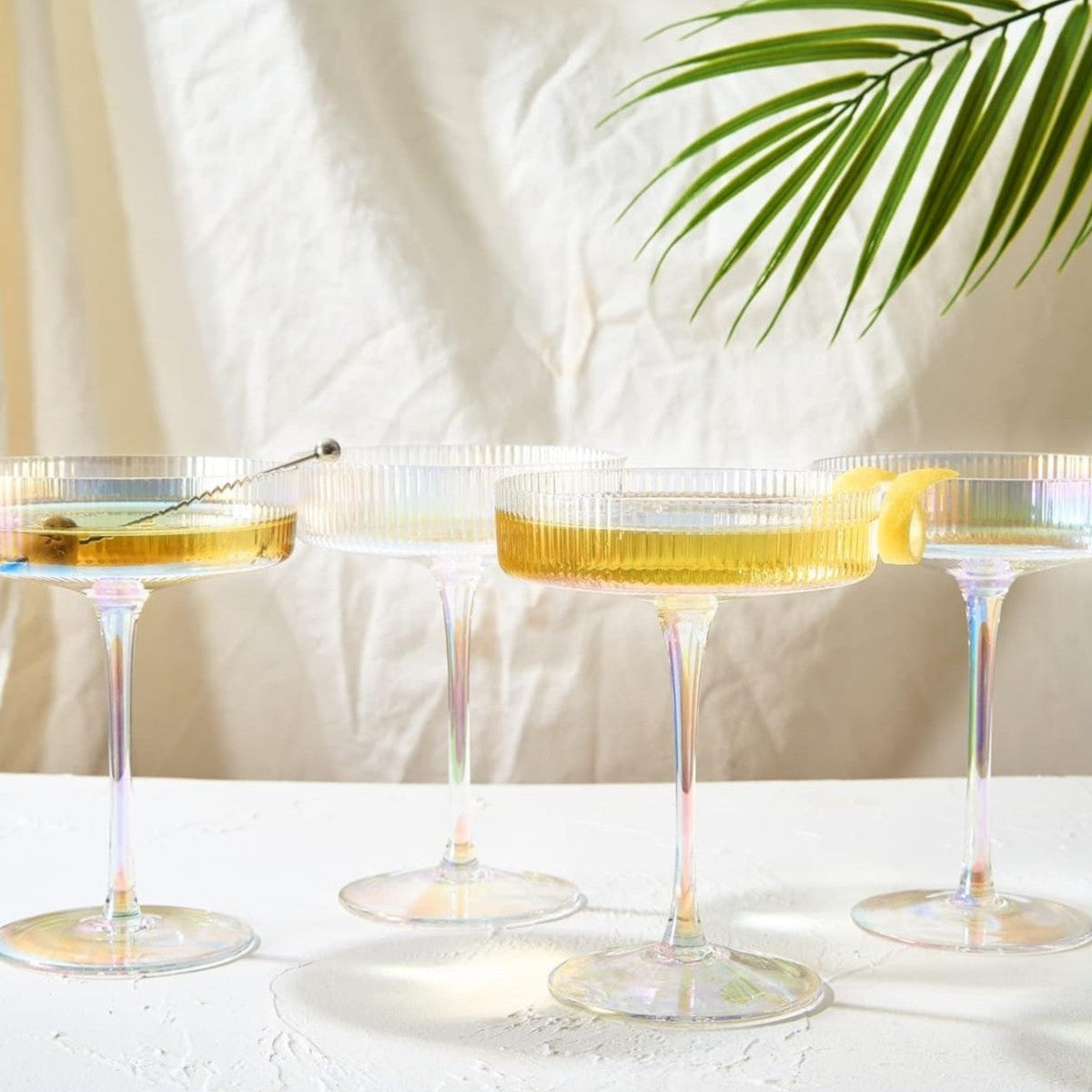 Art Deco Coupe Glasses Set of 4