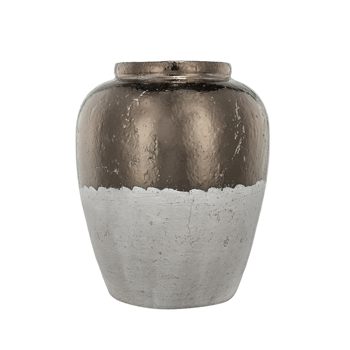 16" Round Sienna Brown Ceramic Accent Vase