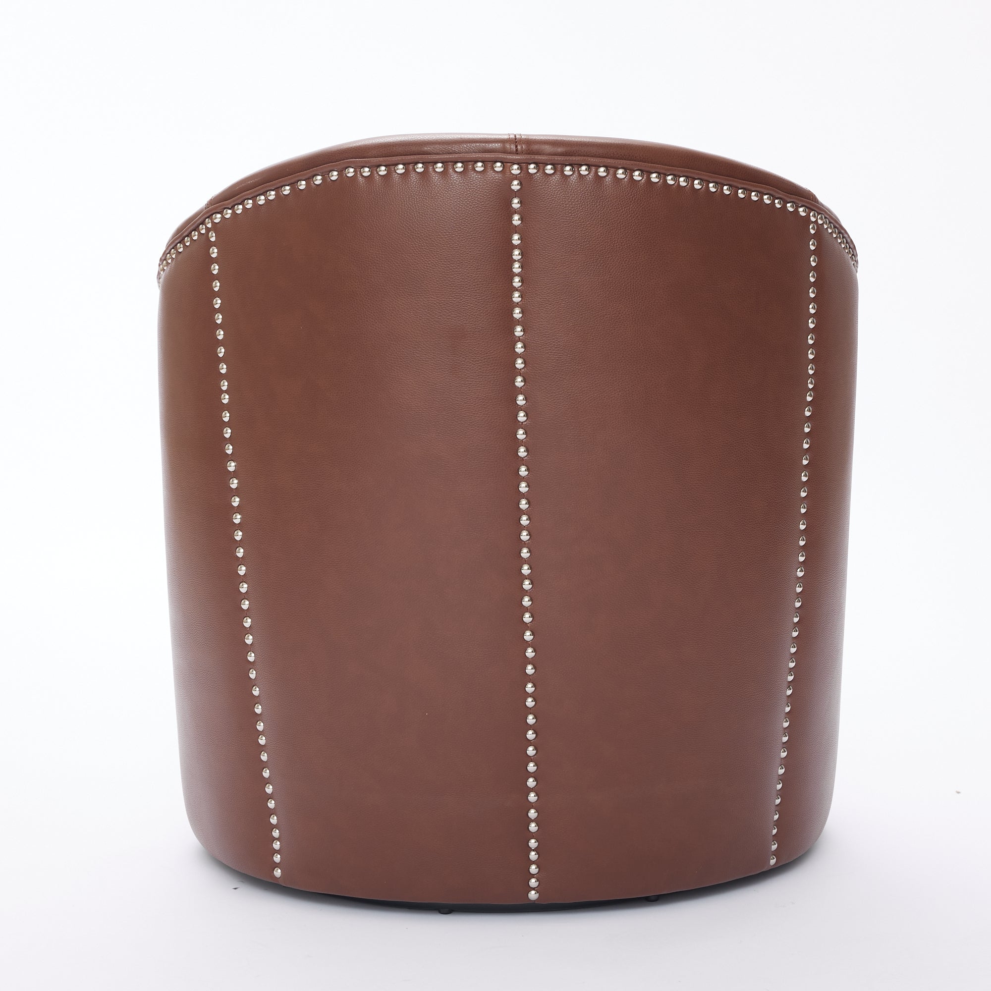 Top-Grain Leather Swivel Accent Chair