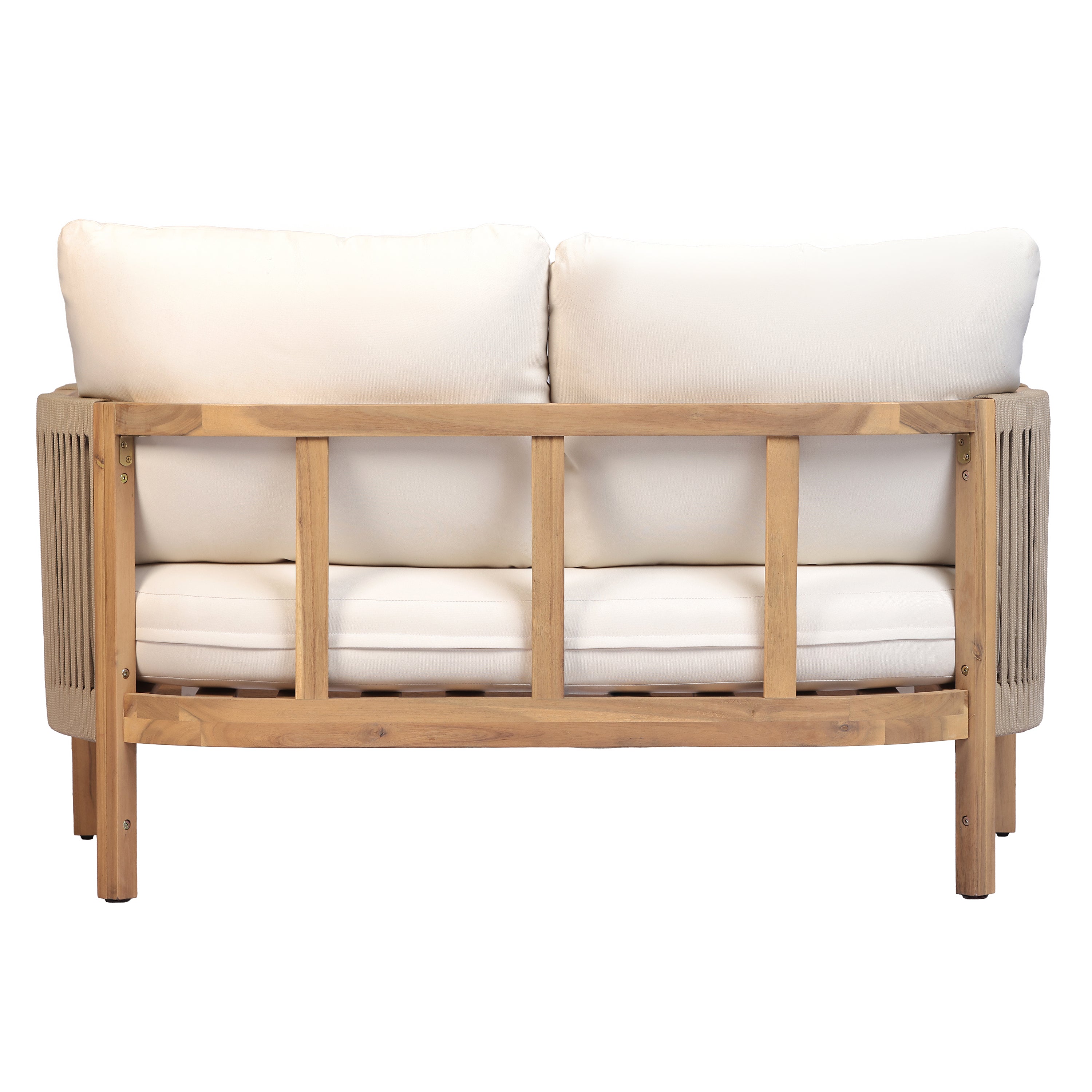 Potter Outdoor  Acacia Wood Loveseat & 2-Tier Coffee Table Set