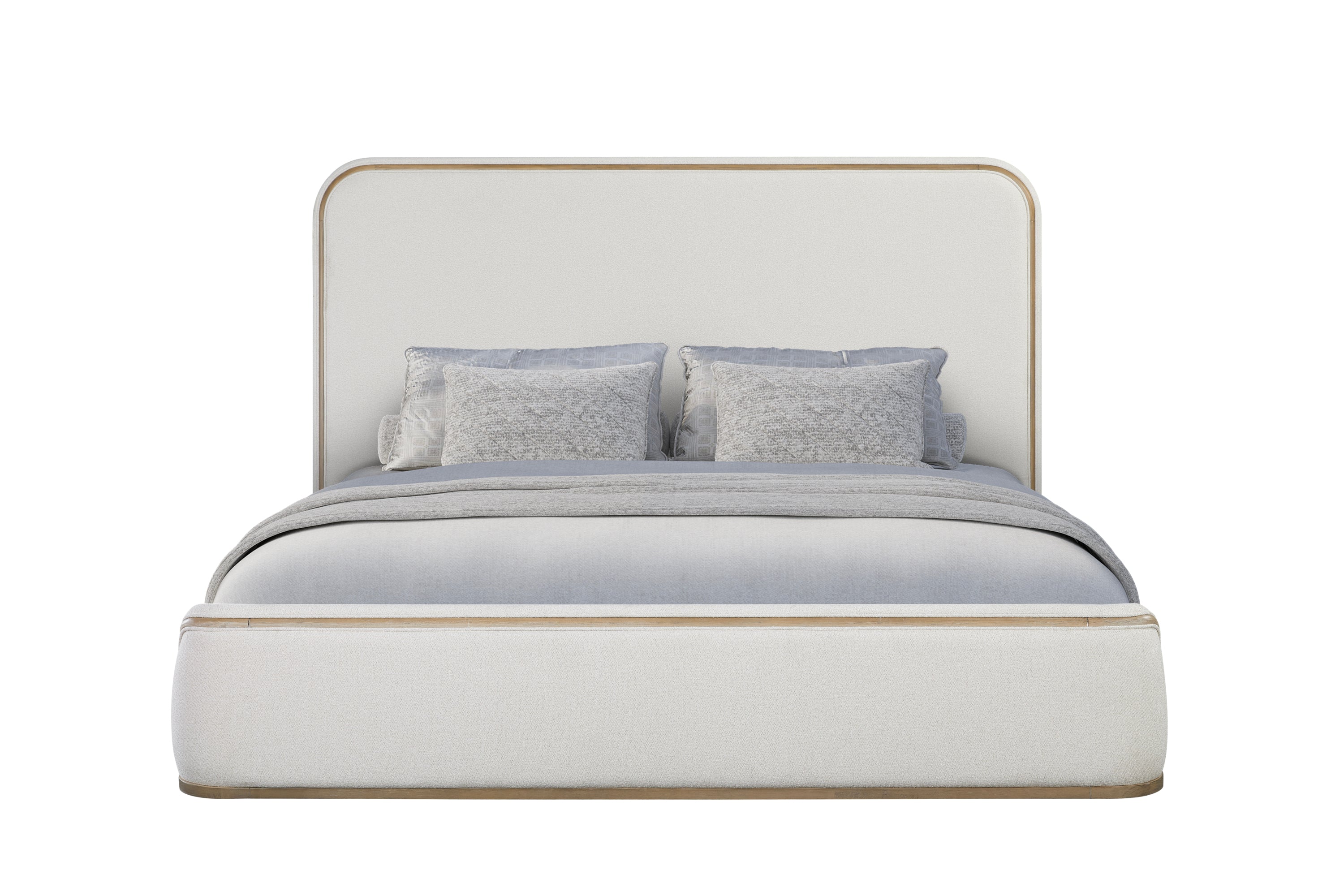 Toffee & White Sand Upholstered Bed