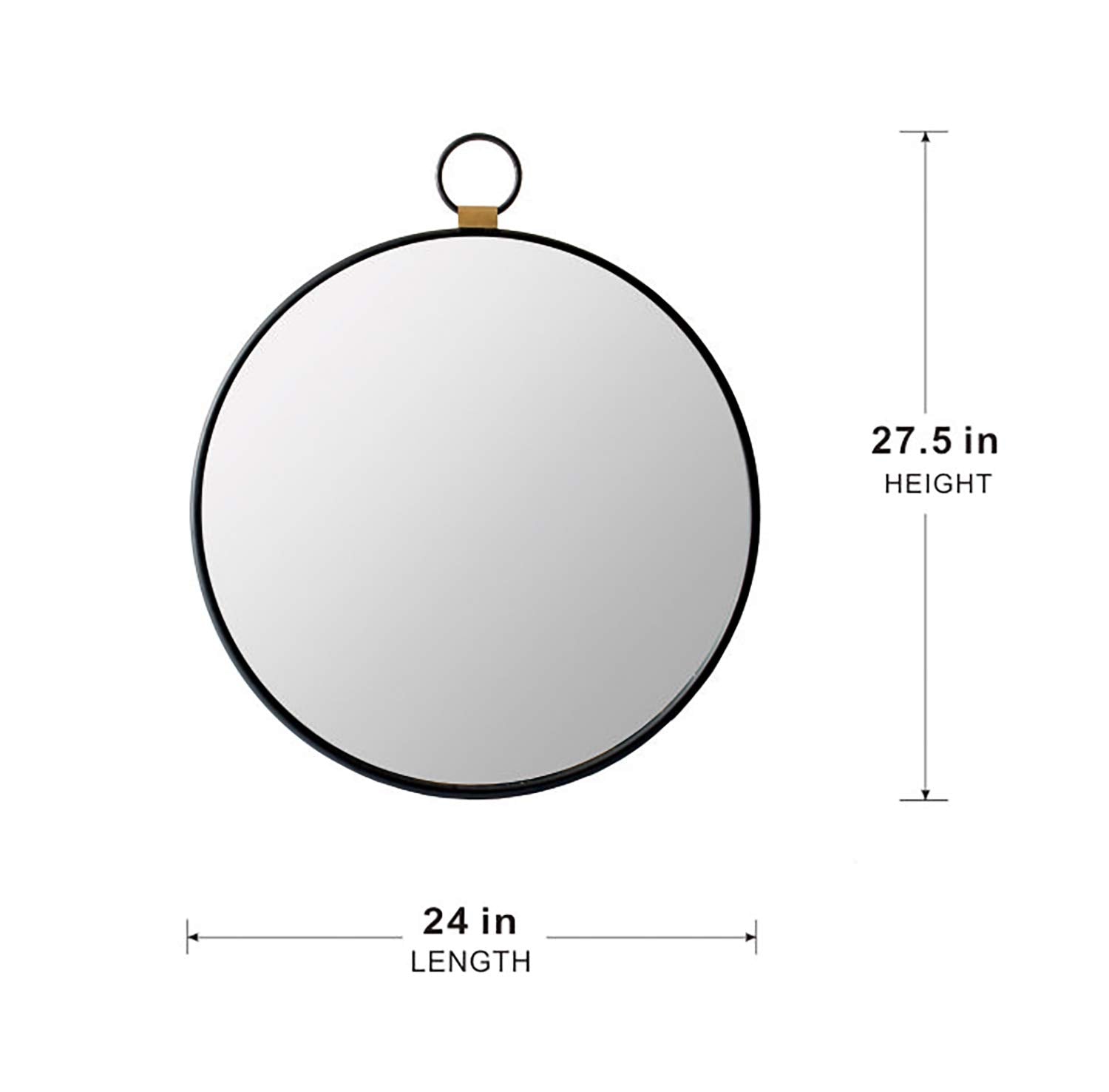 Round Wall Mirror with Stopwatch-Shaped Design