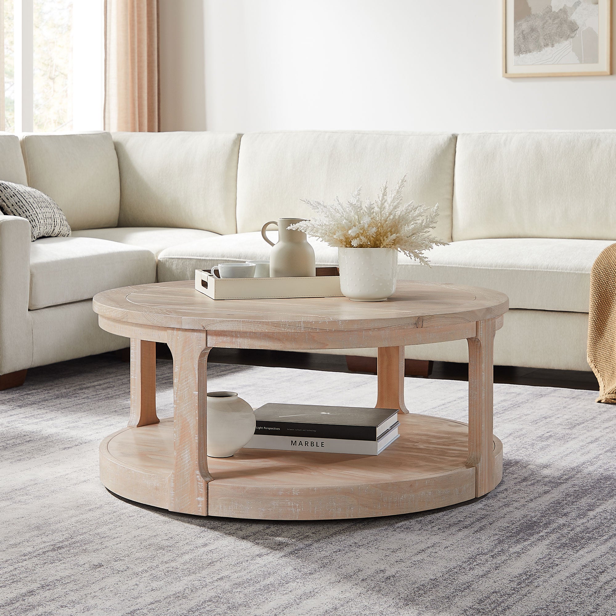 Large Traditional Round Coffee Table
