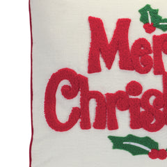 Merry Christmas Holly Berry Throw Pillow 16"