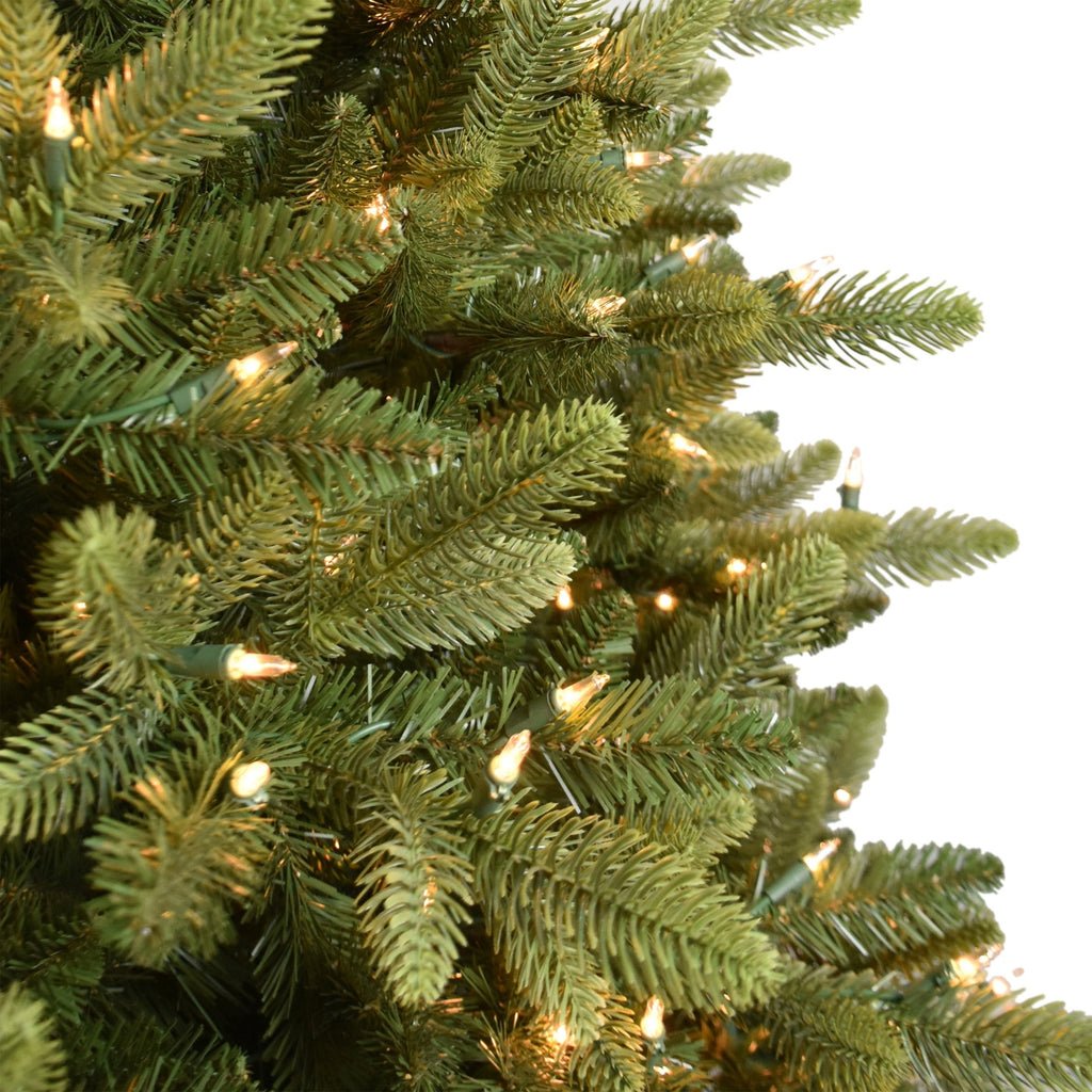 4.5 ft Pre-lit Slim Westford Spruce Artificial Christmas Tree with Clear Lights Metal Stand