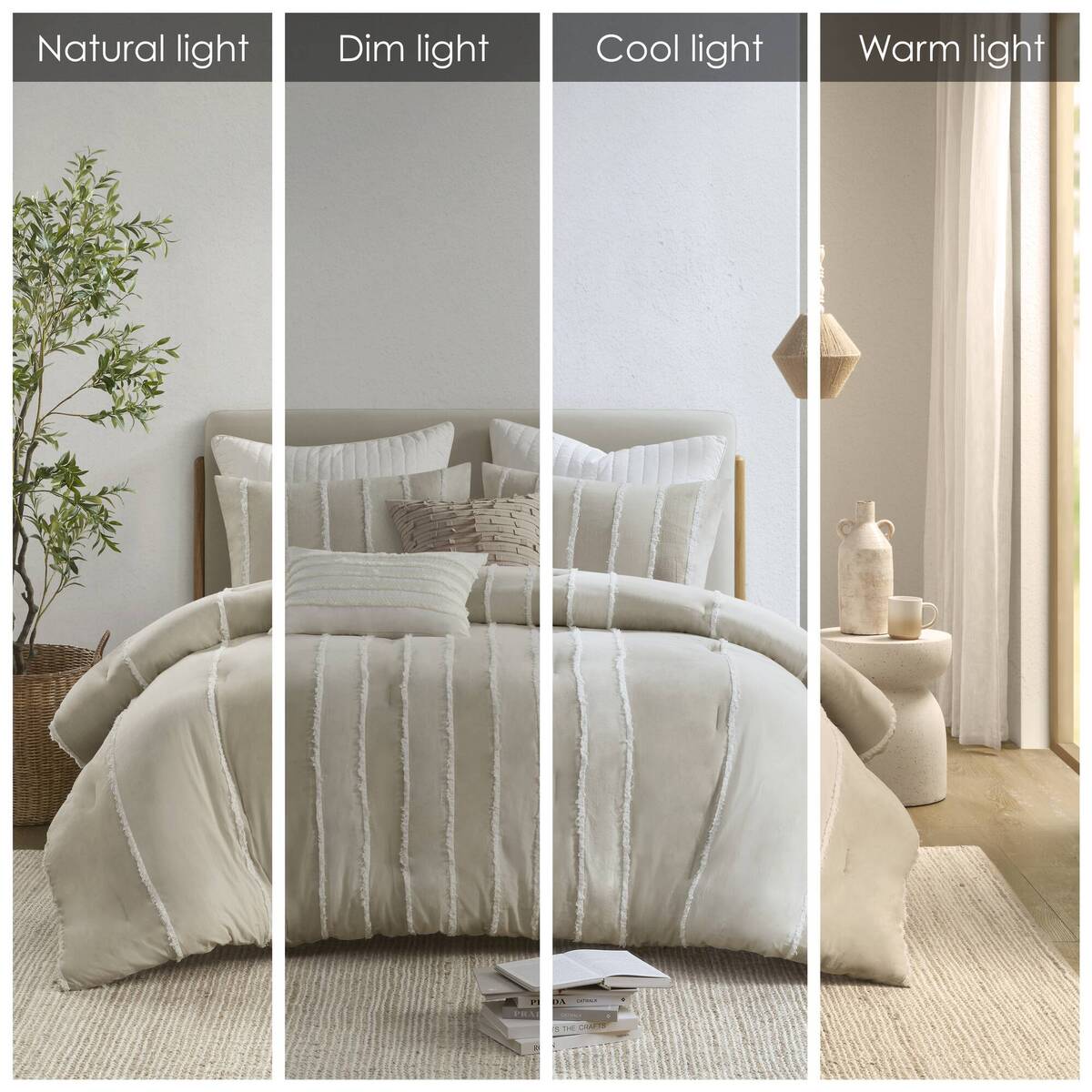 3-Piece Striped Cotton Comforter Set