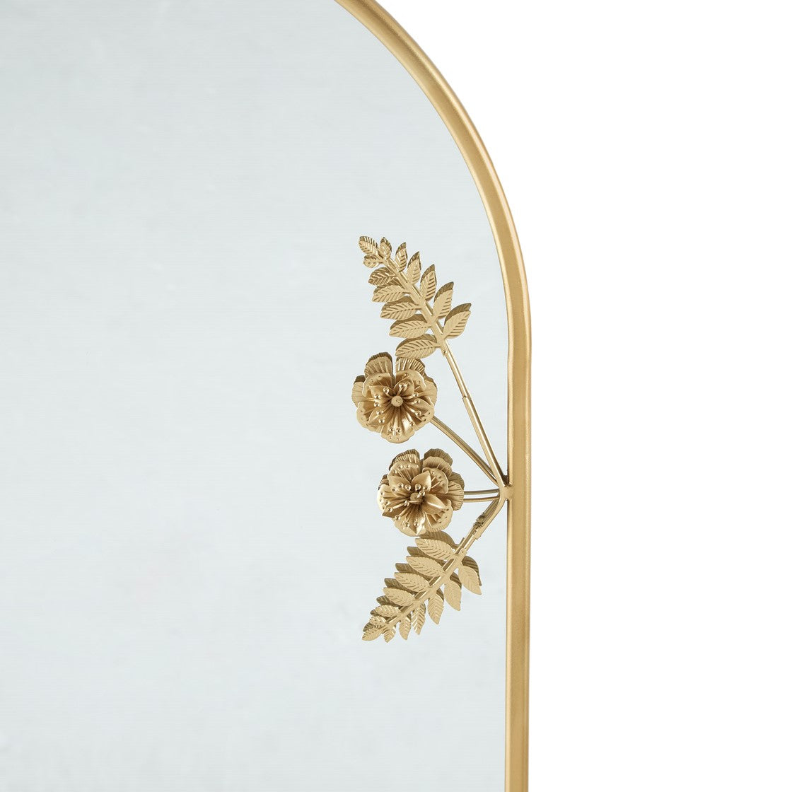 Arched Metal Floral Wall Mirror
