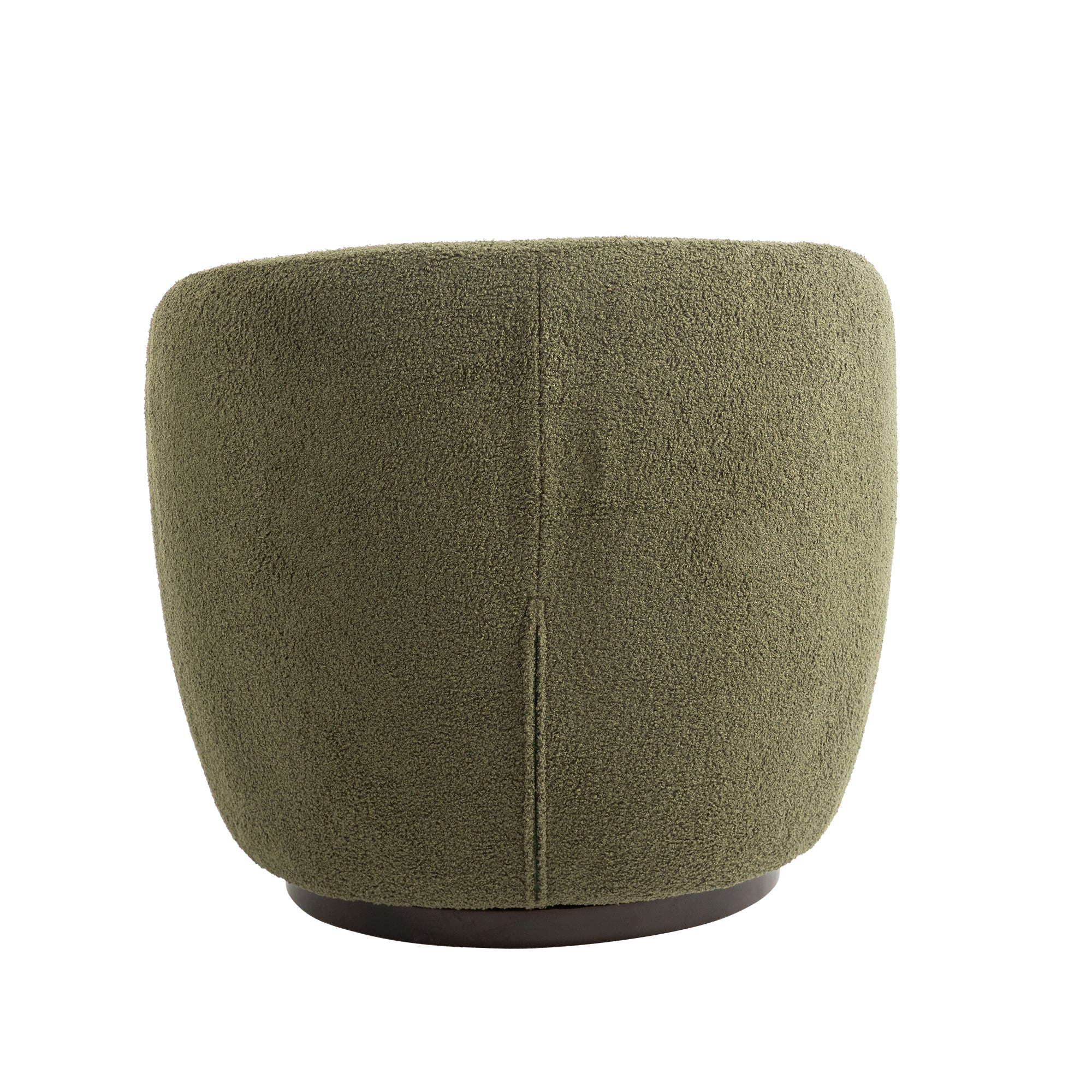 Upholstered Swivel Barrel Chair with Metal Base and Storage