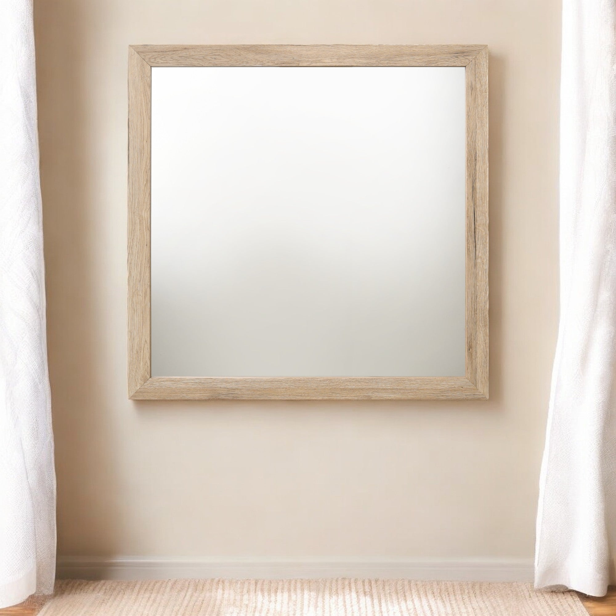 40" x 40" Wall Mirror with Molding Trim and Wood Frame