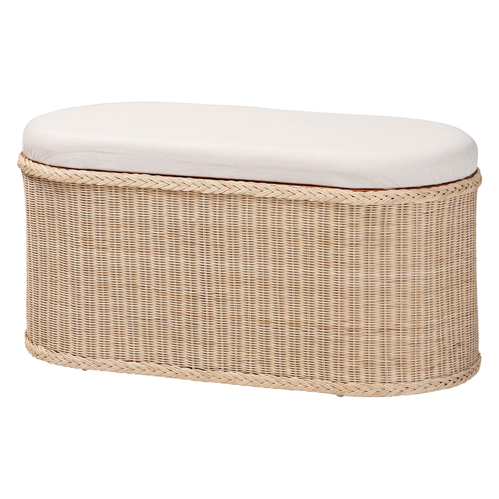 Barid Braided Natural Rattan Storage Bench