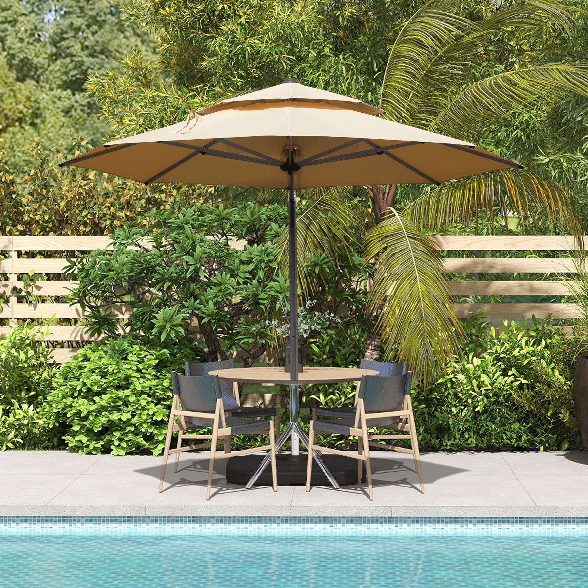 Round Cantilever Umbrella with Center Pole, Base Not Included