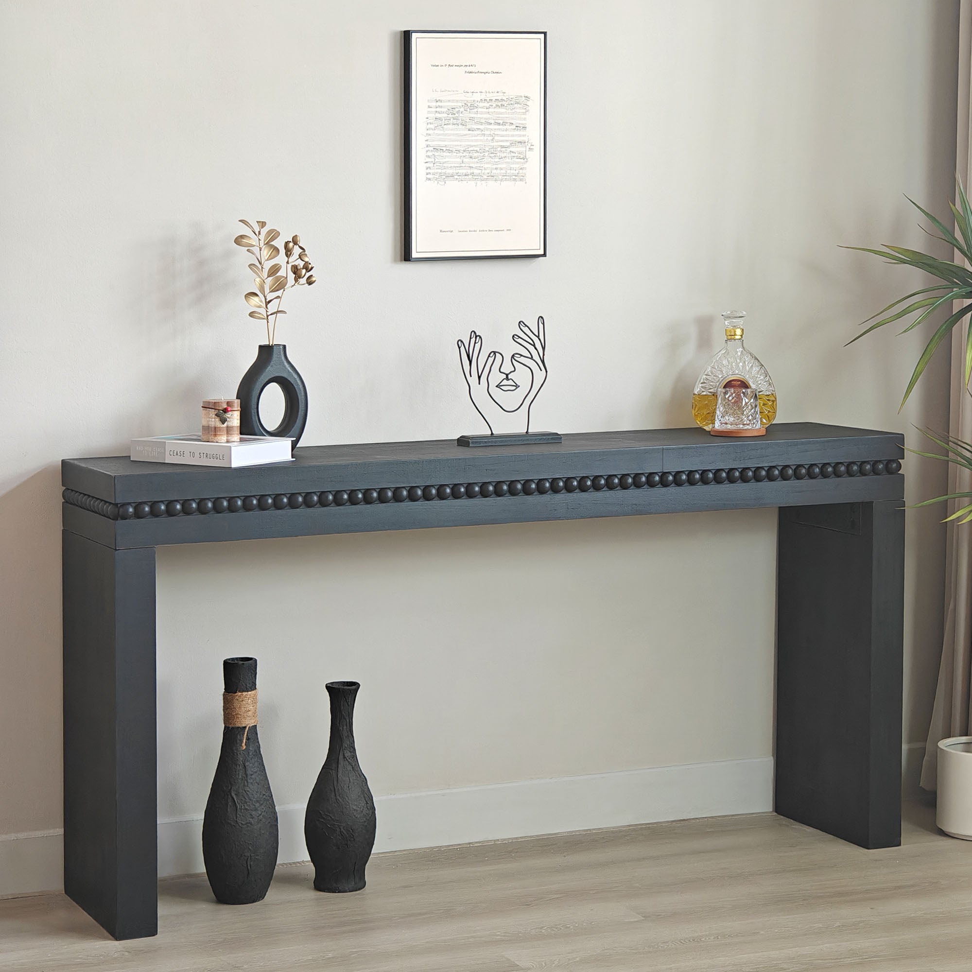 Beholden Console Table with Read Wood Beads Decoration - Pier 1