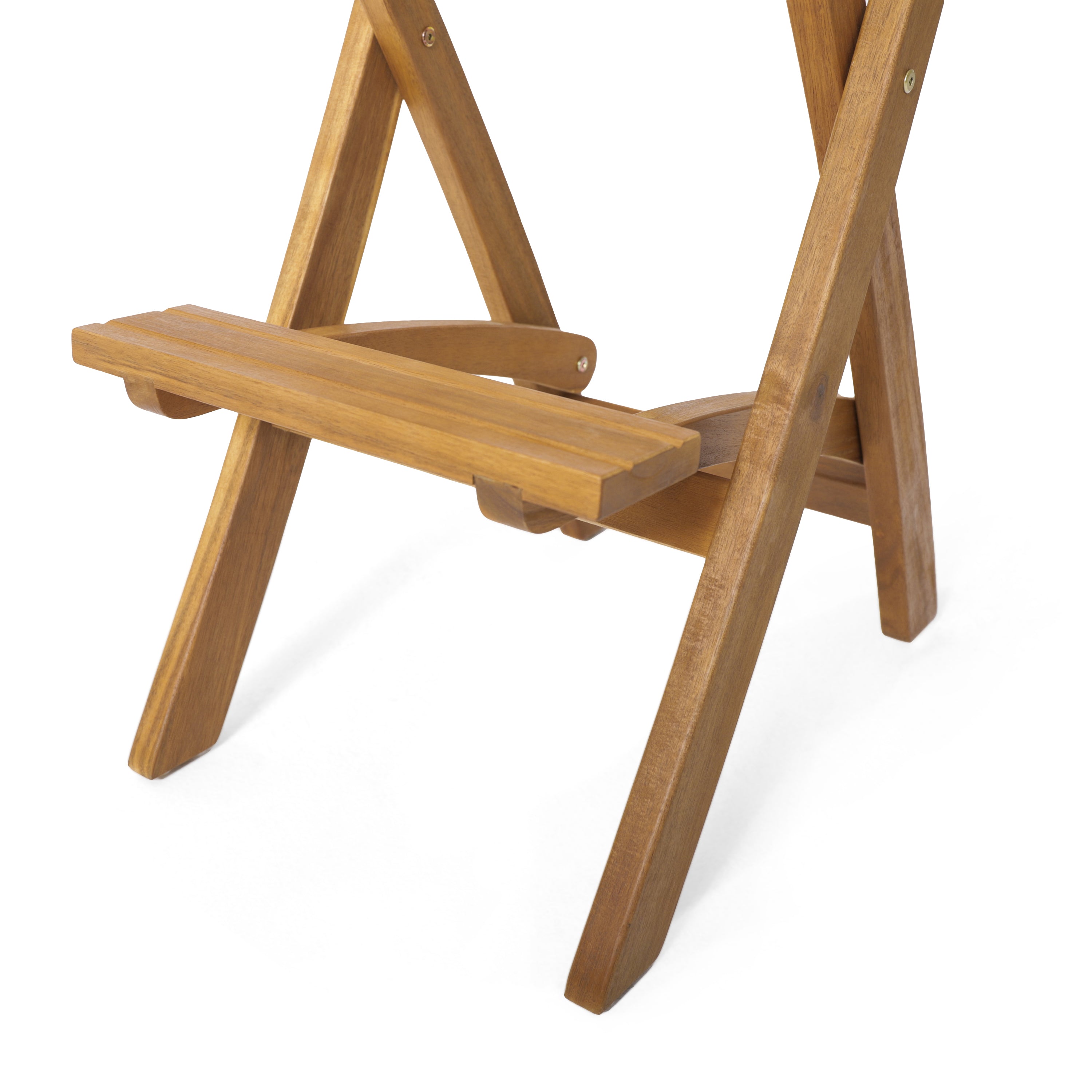 Outdoor Acacia Wood Folding Patio Barstool, Set of 2