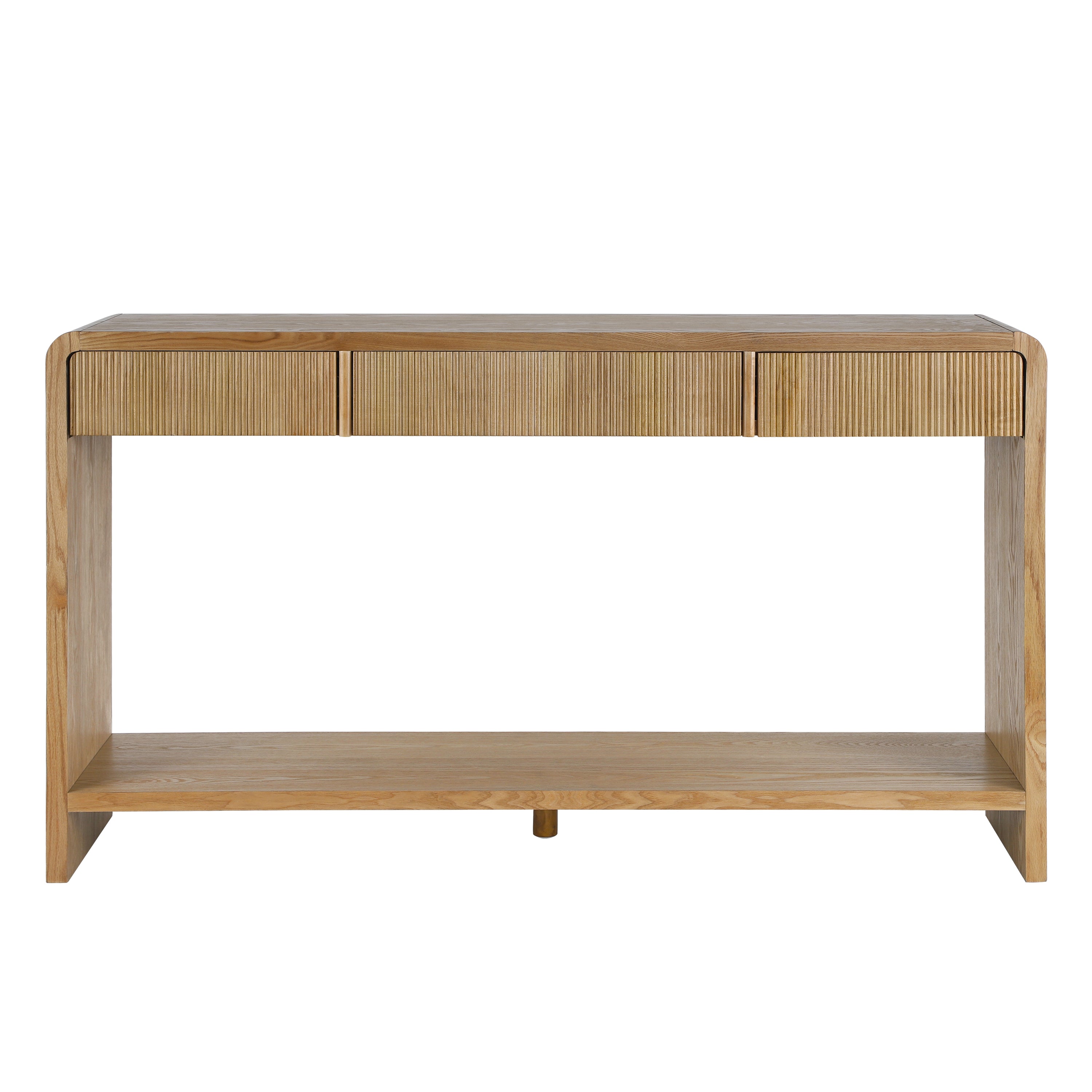 Modern 3-Drawer Console Table with Vertical Slats