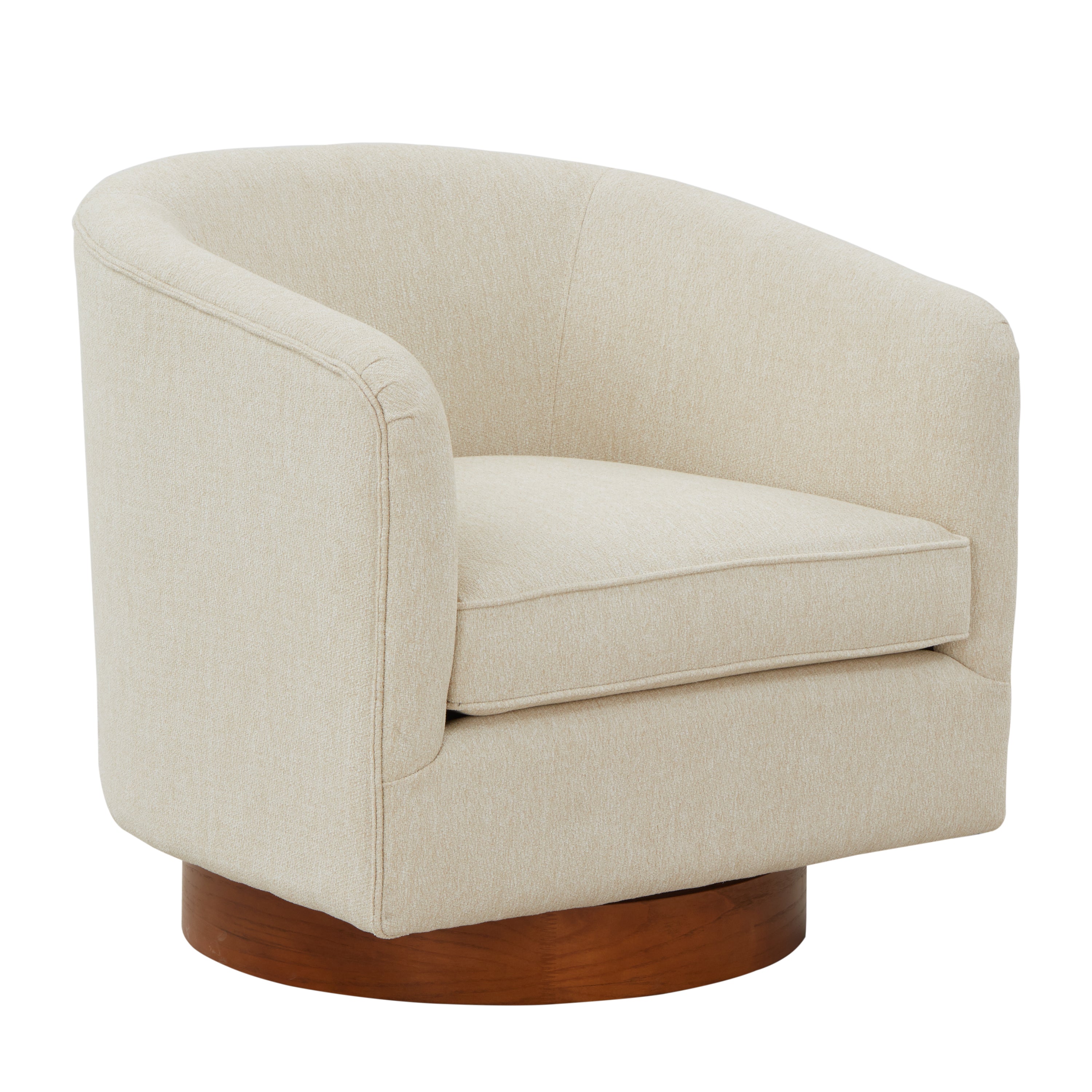 Miramar Swivel Club Accent Chair with Wood Base