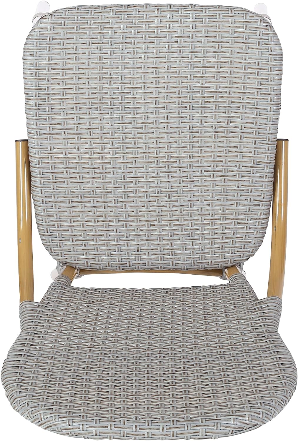 Eternity Bistro Chair with Rattan Back and Aluminum Frame, Set of 2