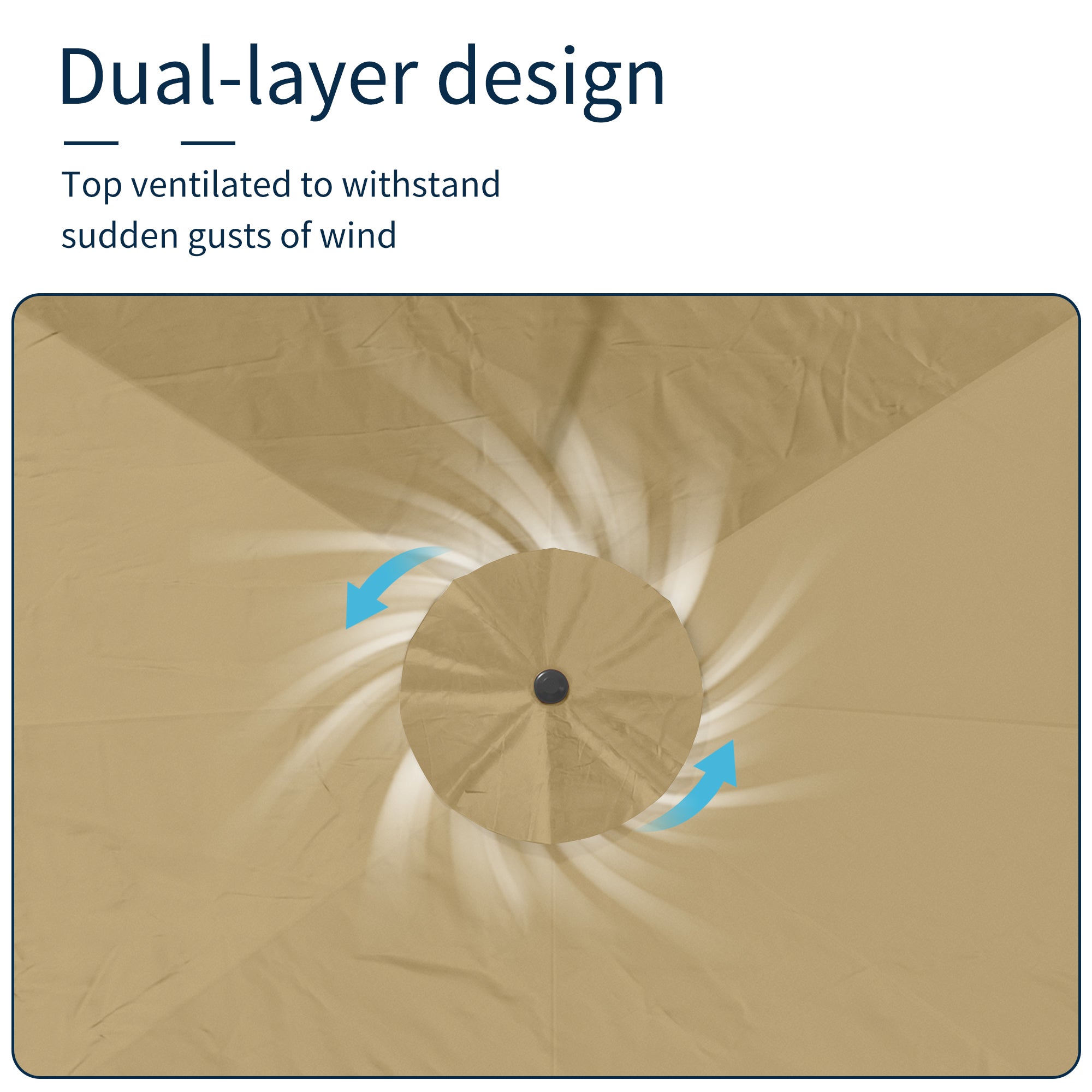 11' Outdoor Square Double Top Patio Umbrella, Base Not Included