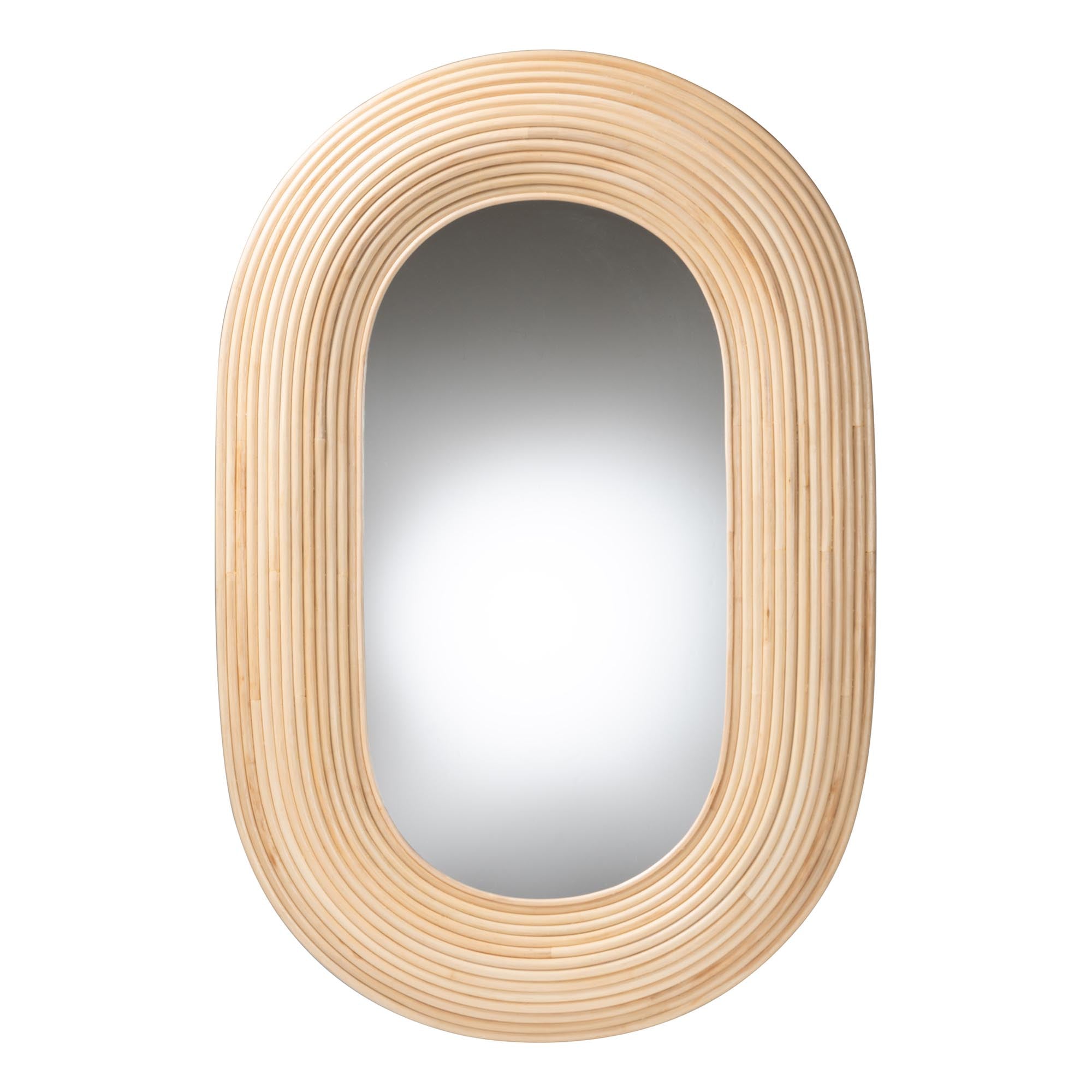 Shelby Rattan Oval Accent Wall Mirror
