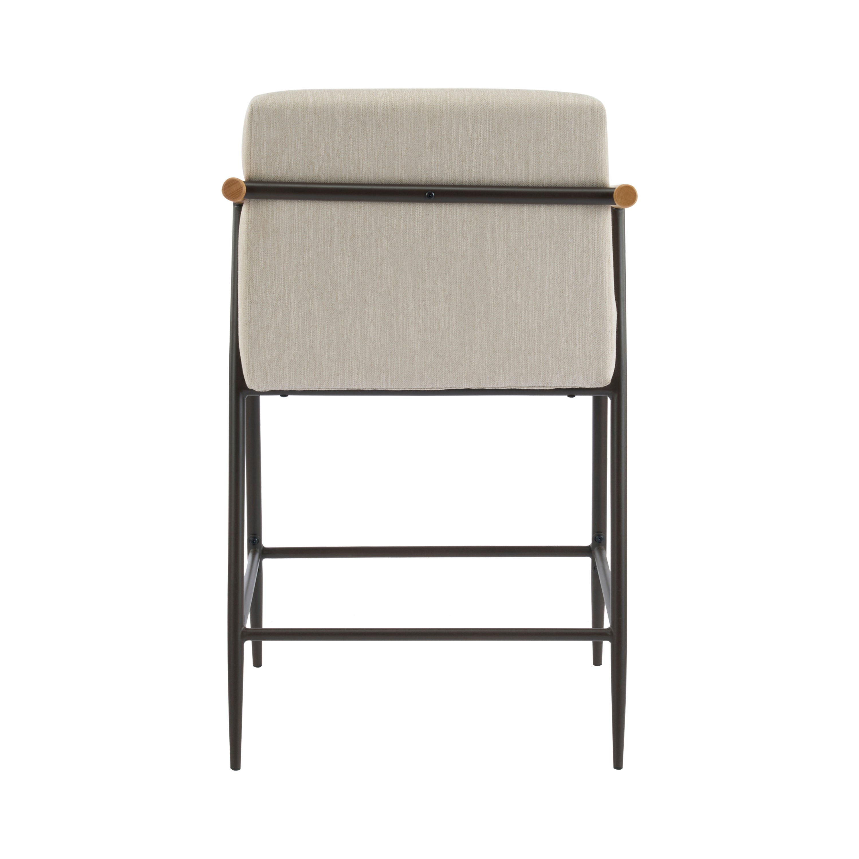 Kentwood Square Back Upholstered Counter Stool with Iron Frame, Set of 2