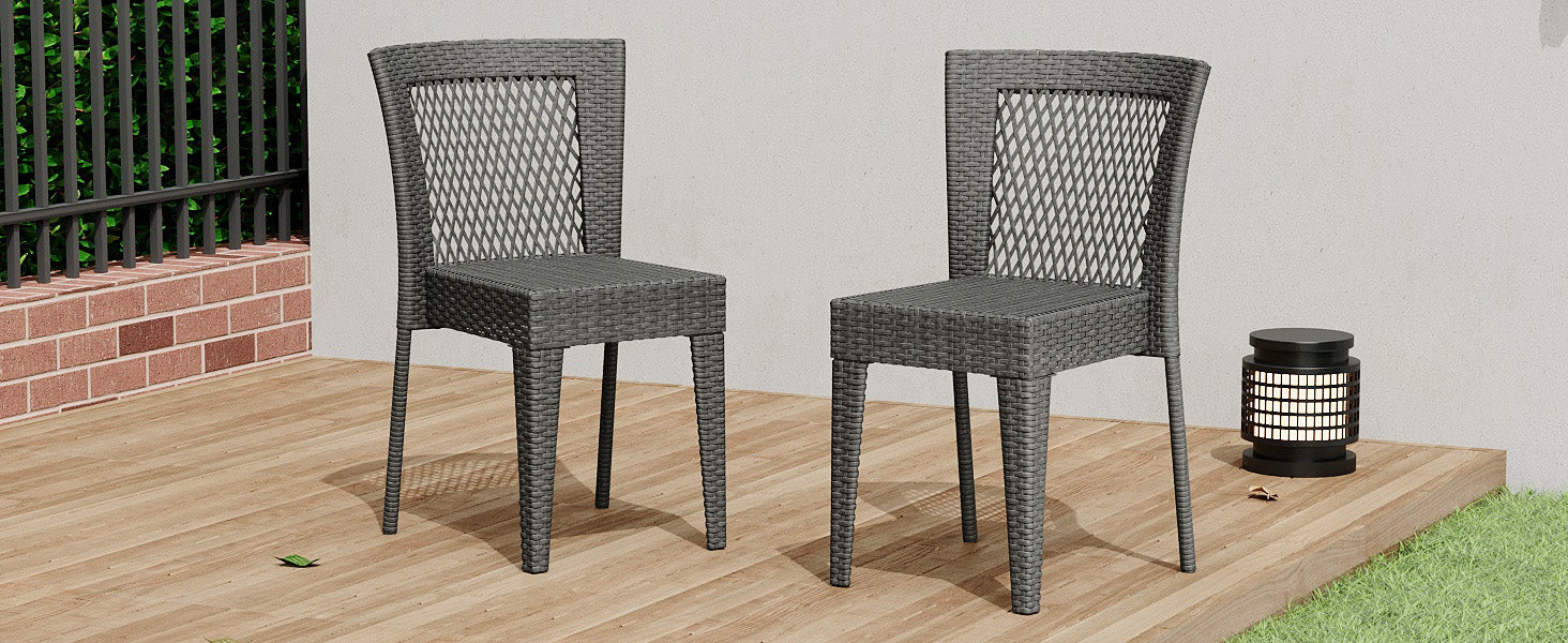 Farley Stacking Outdoor Dining Chairs, Set of 2