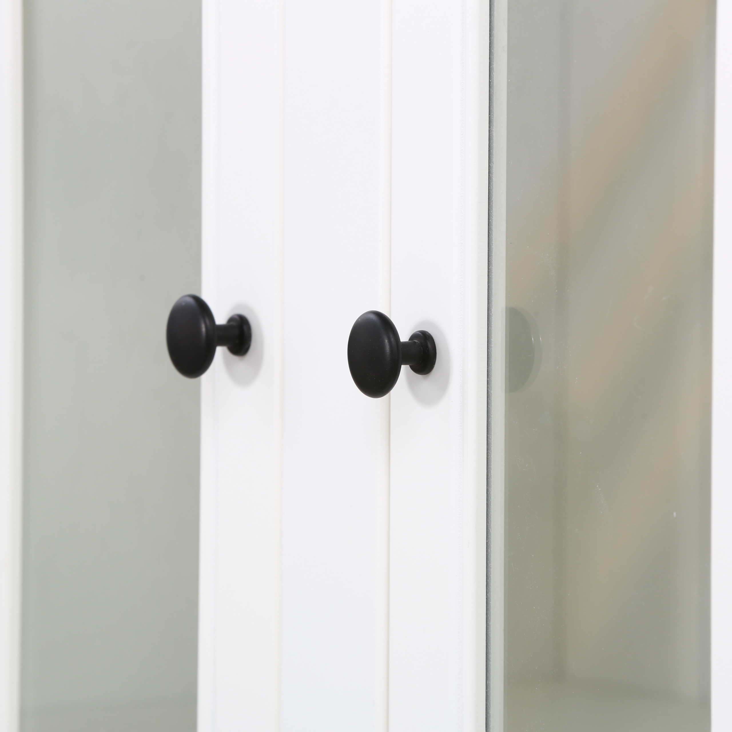 Classic Hutch Cabinet with Double Glass Doors