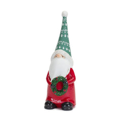 Holiday Gnome Figurine with Present and Wreath Accent (Set of 2)
