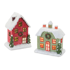 Lighted-Winter-Village-Houses-(set-of-2)-Red-Decor