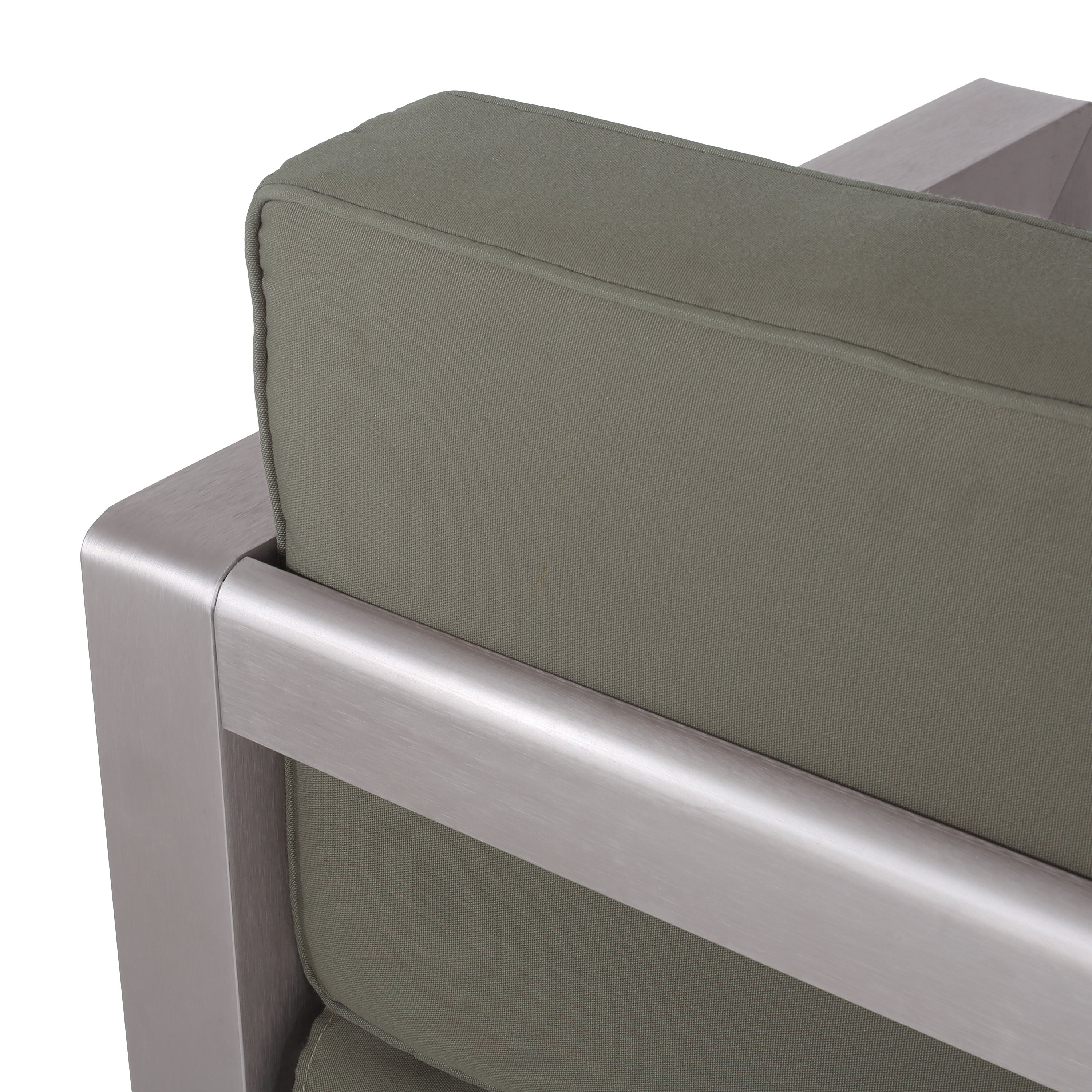 Rutile Outdoor Club Chair with Aluminum Frame and Open Back