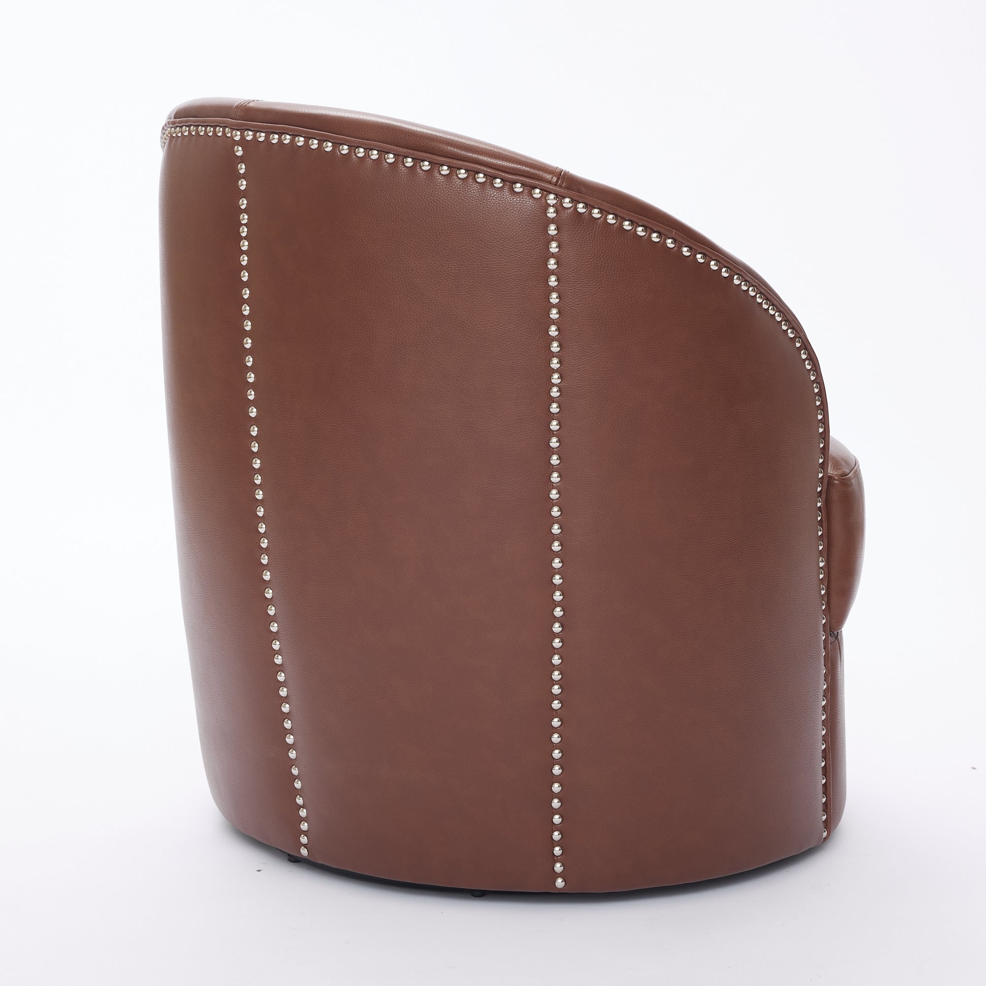 Top-Grain Leather Swivel Accent Chair