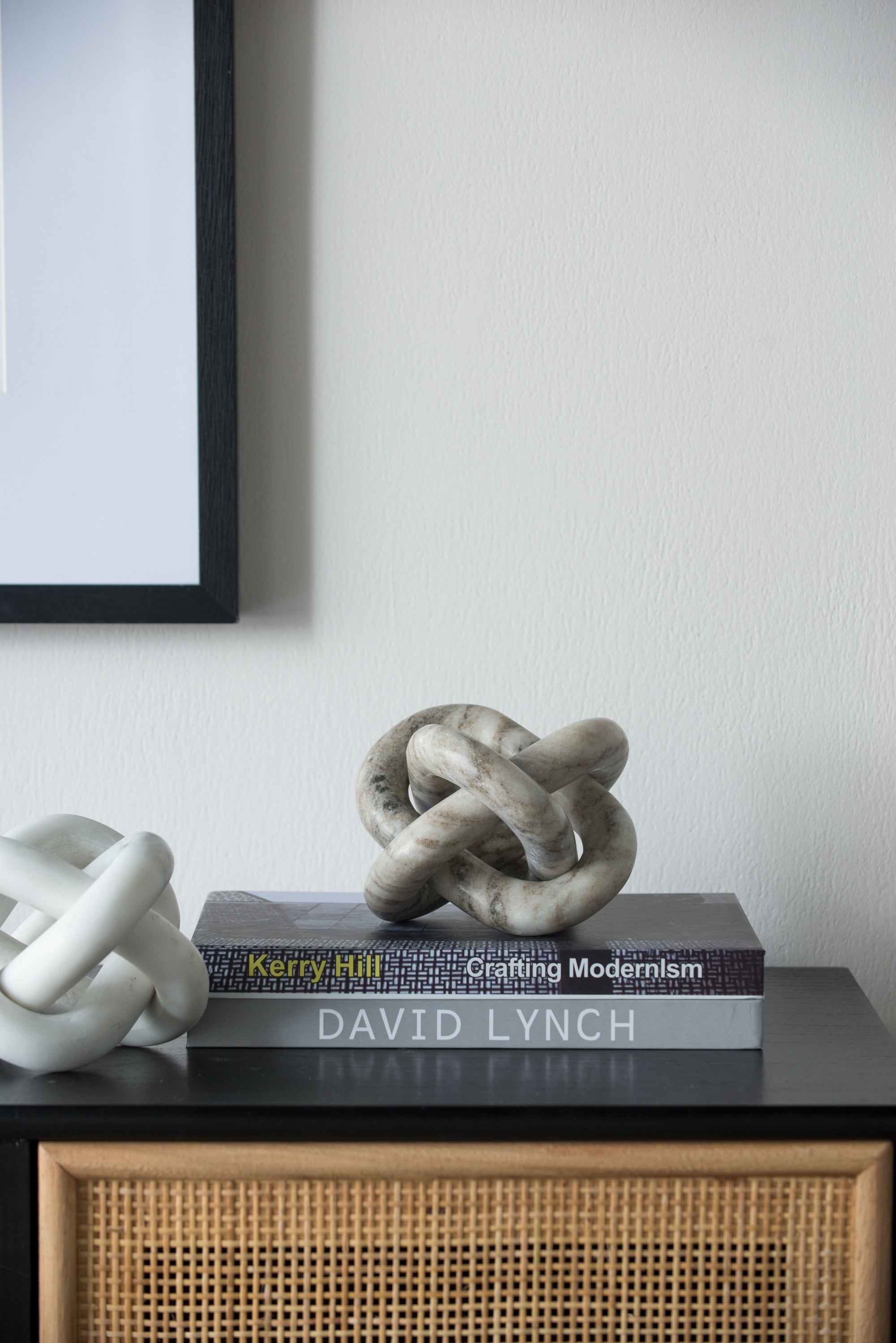 Decorative Marble Chain Sculpture, Cream
