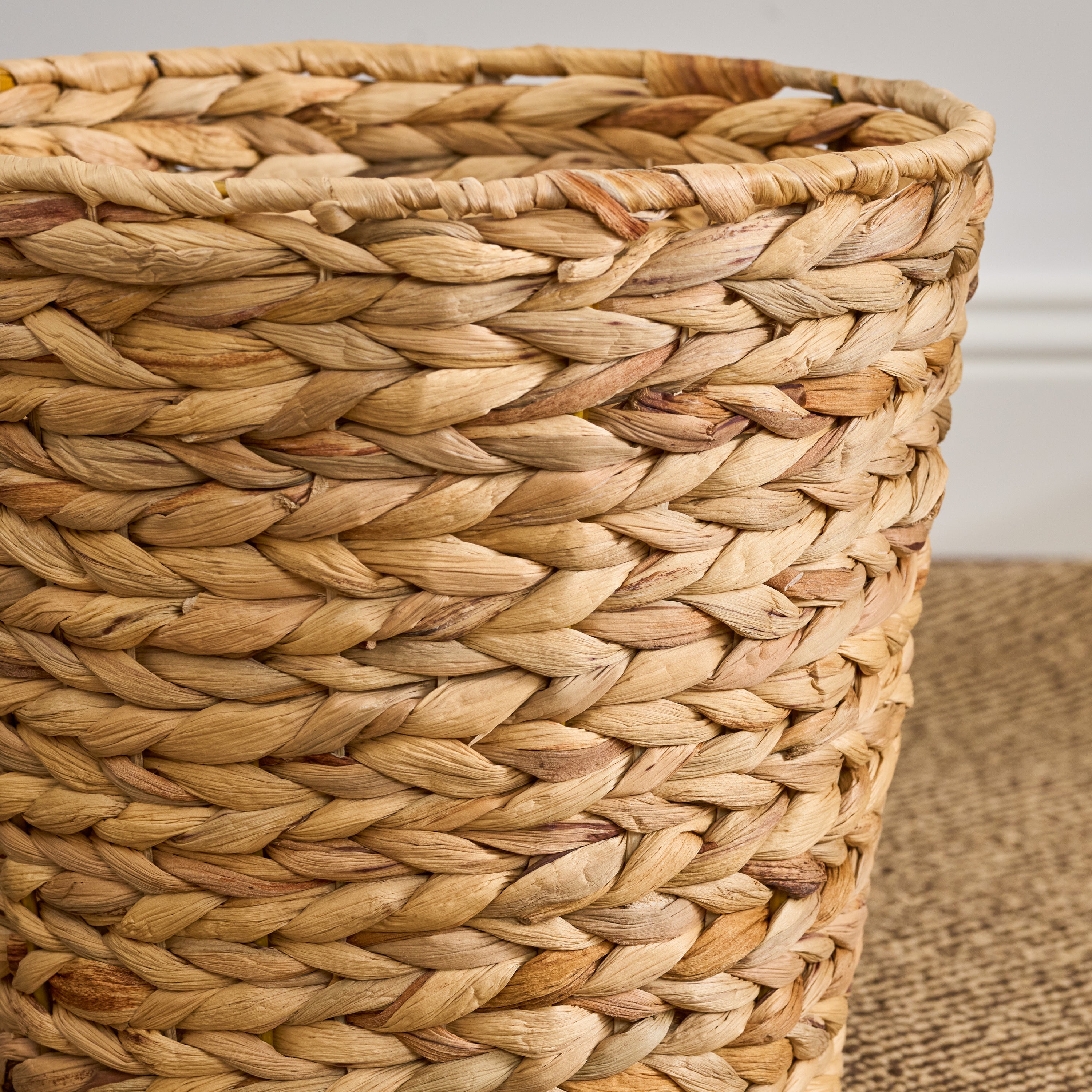 Water Hyacinth Woven Round 11' Storage and Planter Basket