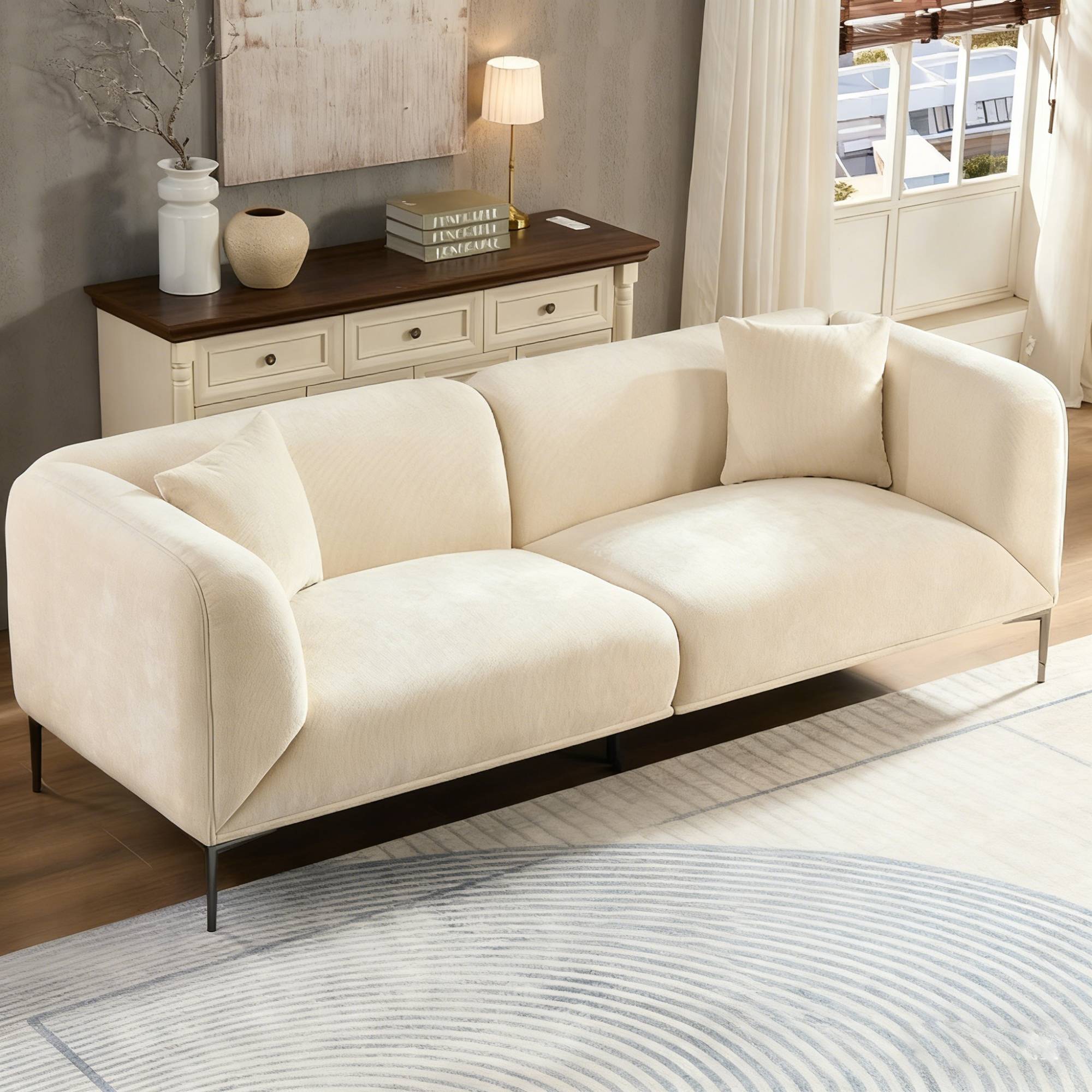 Modern Sofa with Metal Legs