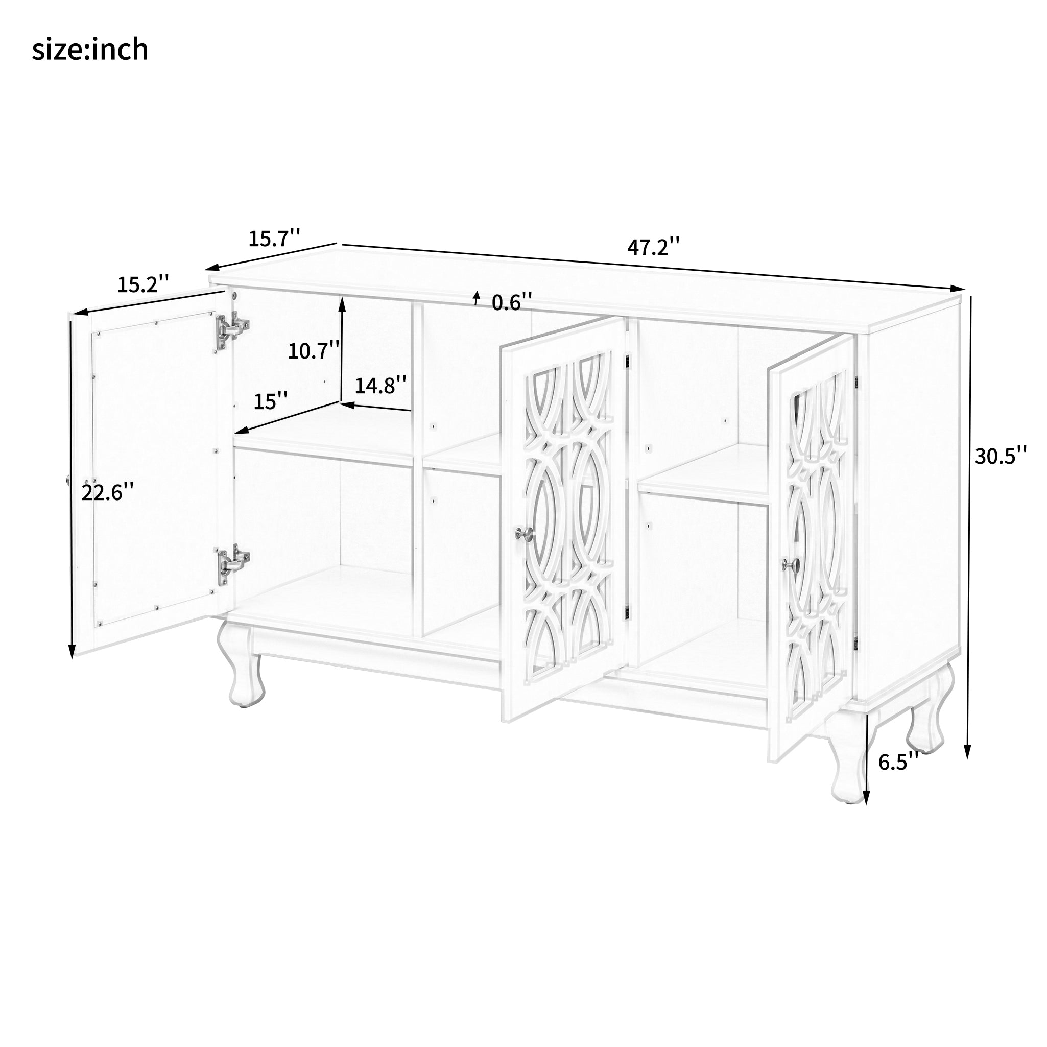 Mirrored Door Entertainment Center