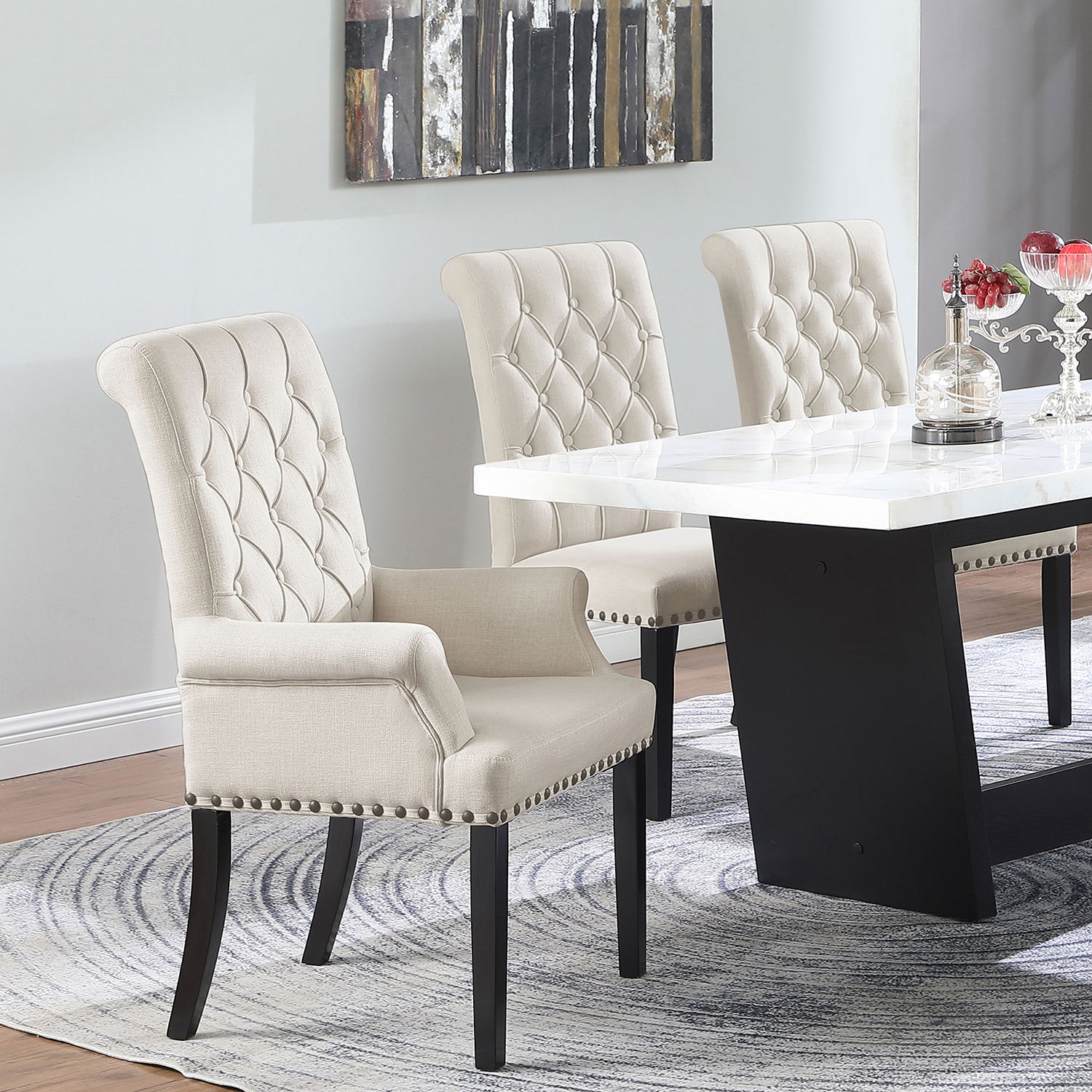 Norwich Brown Upholstered Dining Arm Chair