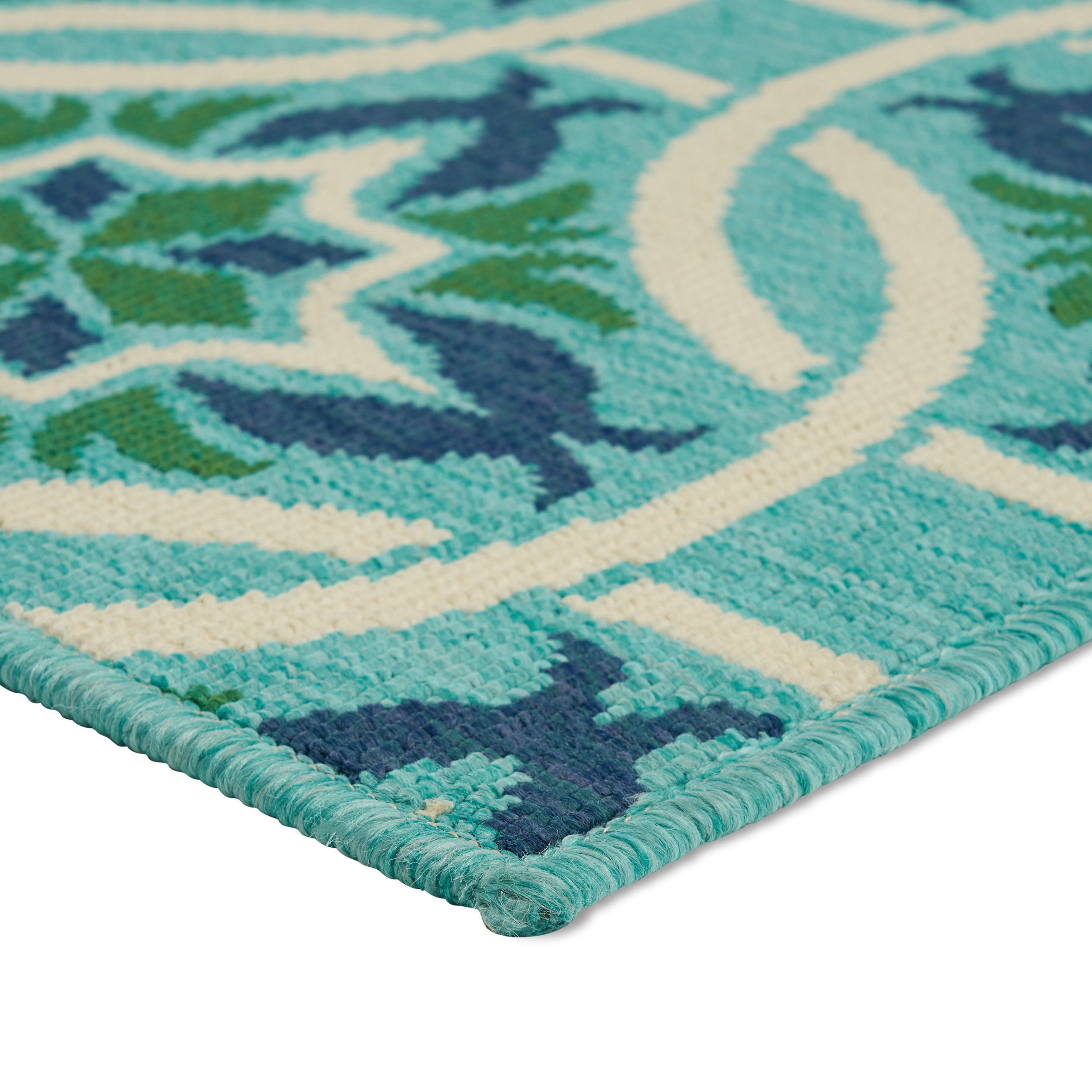 90"x63" Outdoor Rug with Rectangular Shape and Machine-Woven Design