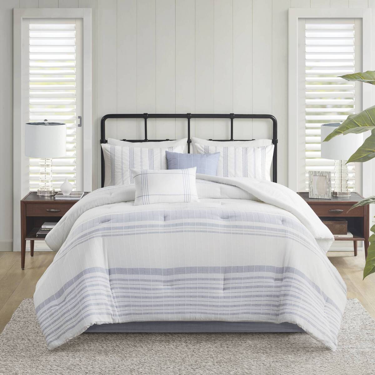 6 Piece Cotton Jacquard Oversized Comforter Set