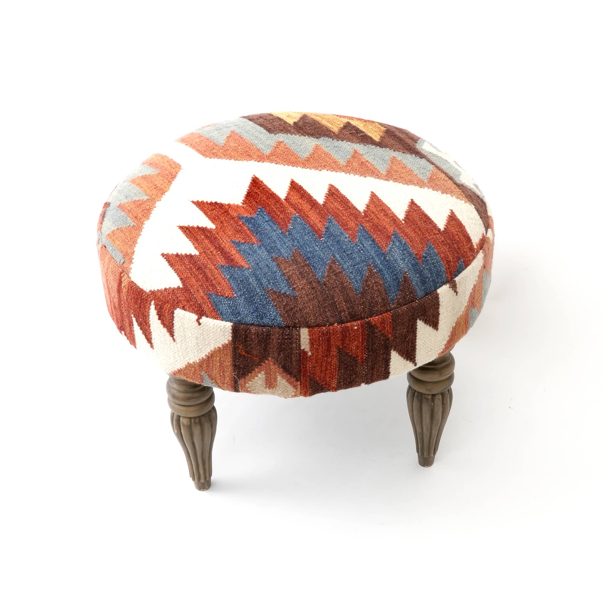 Tribal Kilim Pattern Footstool