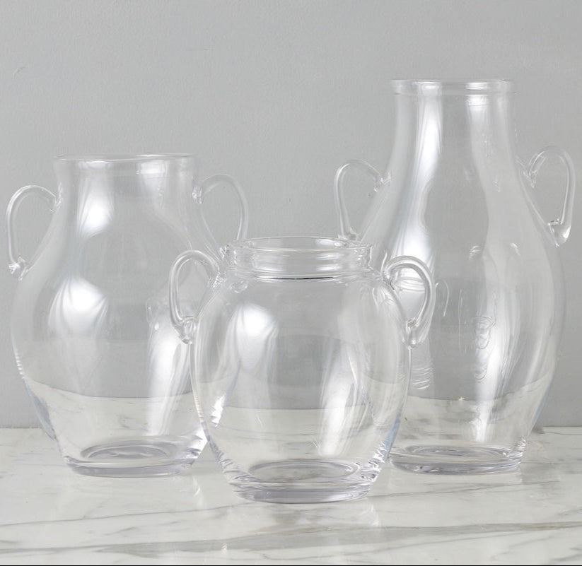 Glass Amphora Flower Vase, Clear