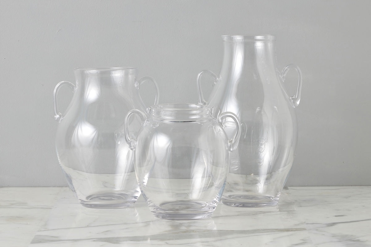 Glass Amphora Flower Vase, Clear